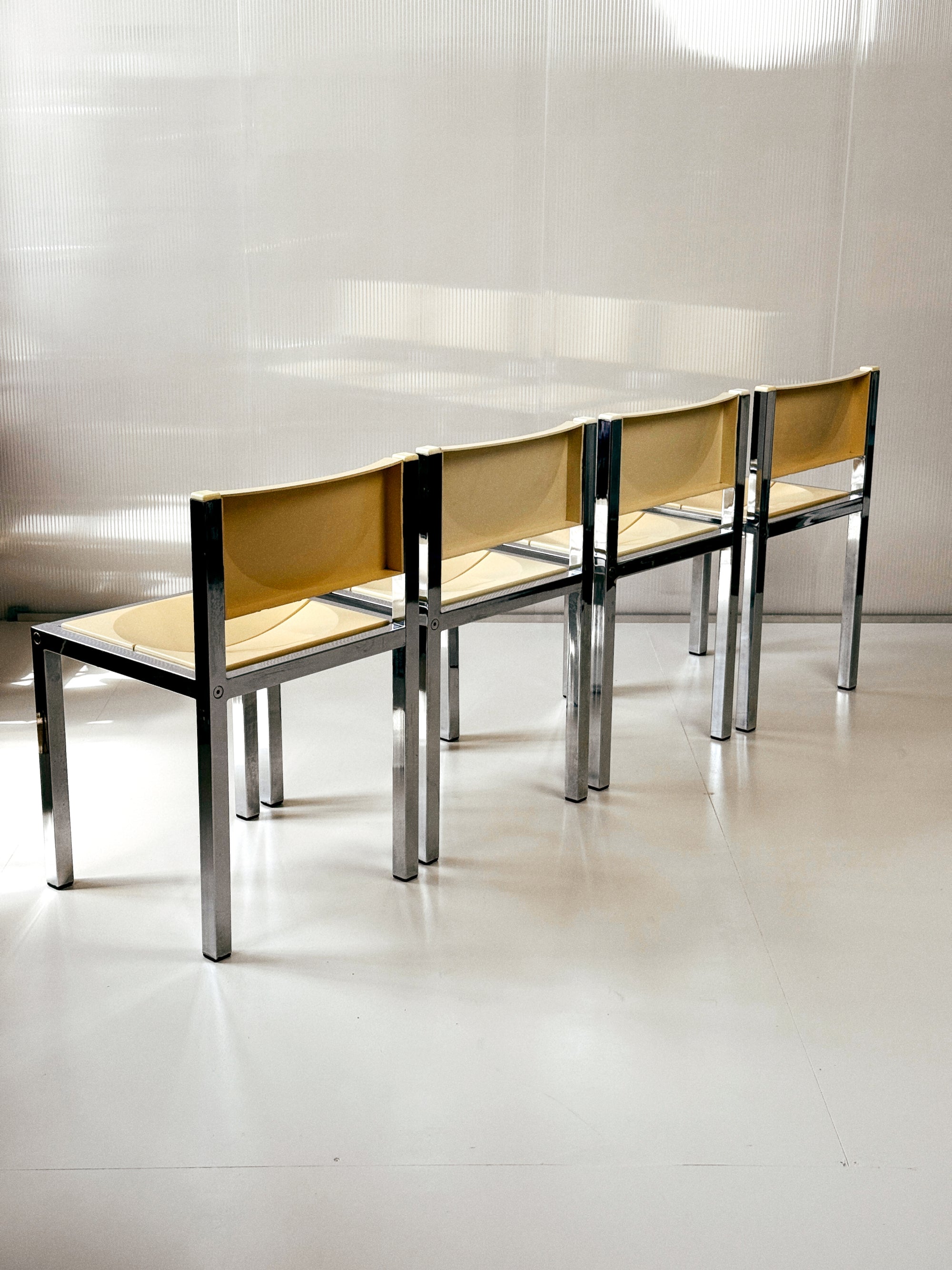 Chrome Dining Chairs by Frank Wardle | Set of 4