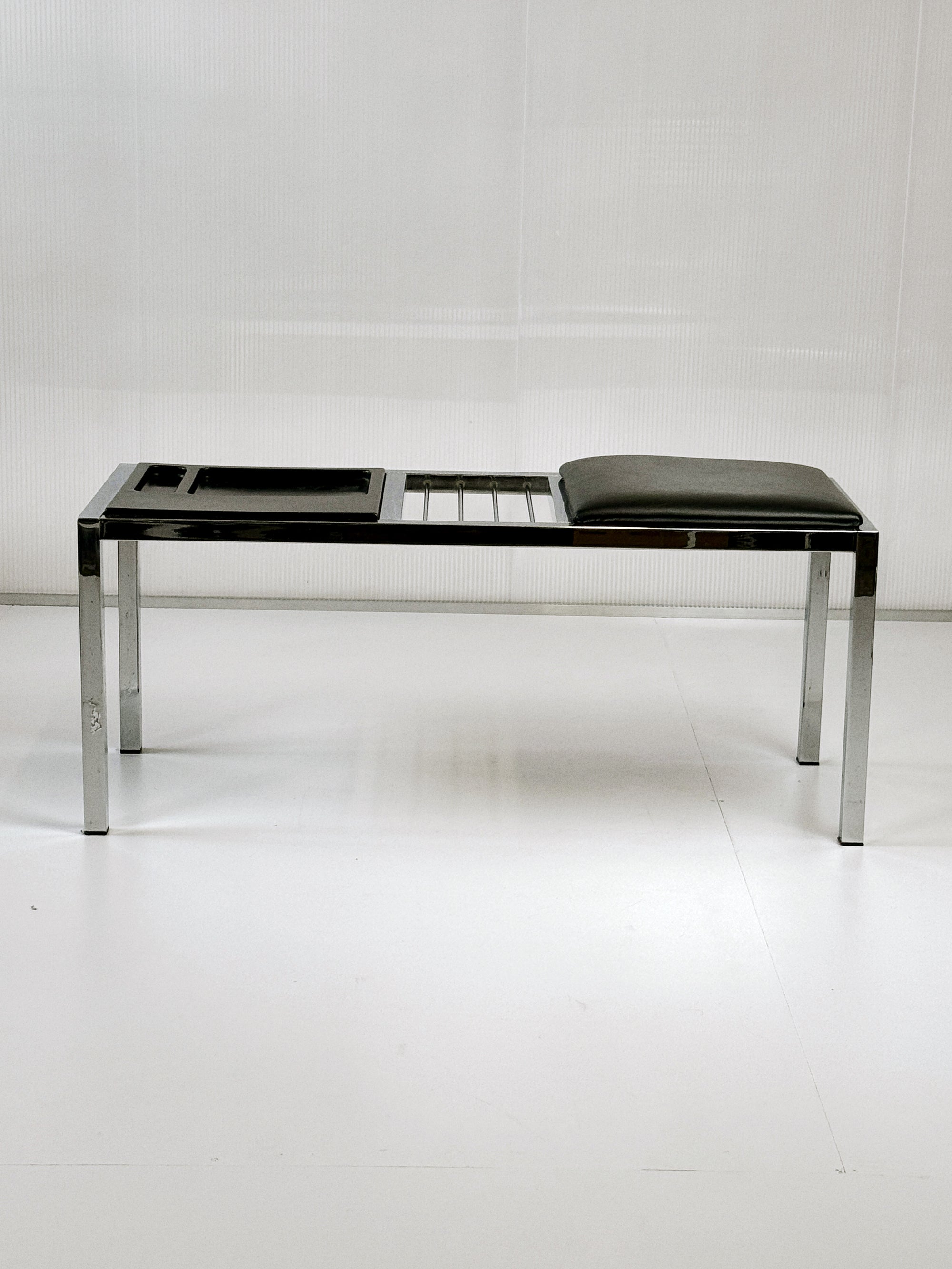Frank Wardle Chrome Telephone Bench / Hall Seat