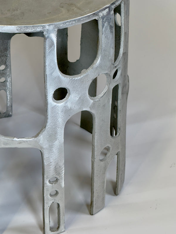 Cast Aluminium Brutalist Side Tables