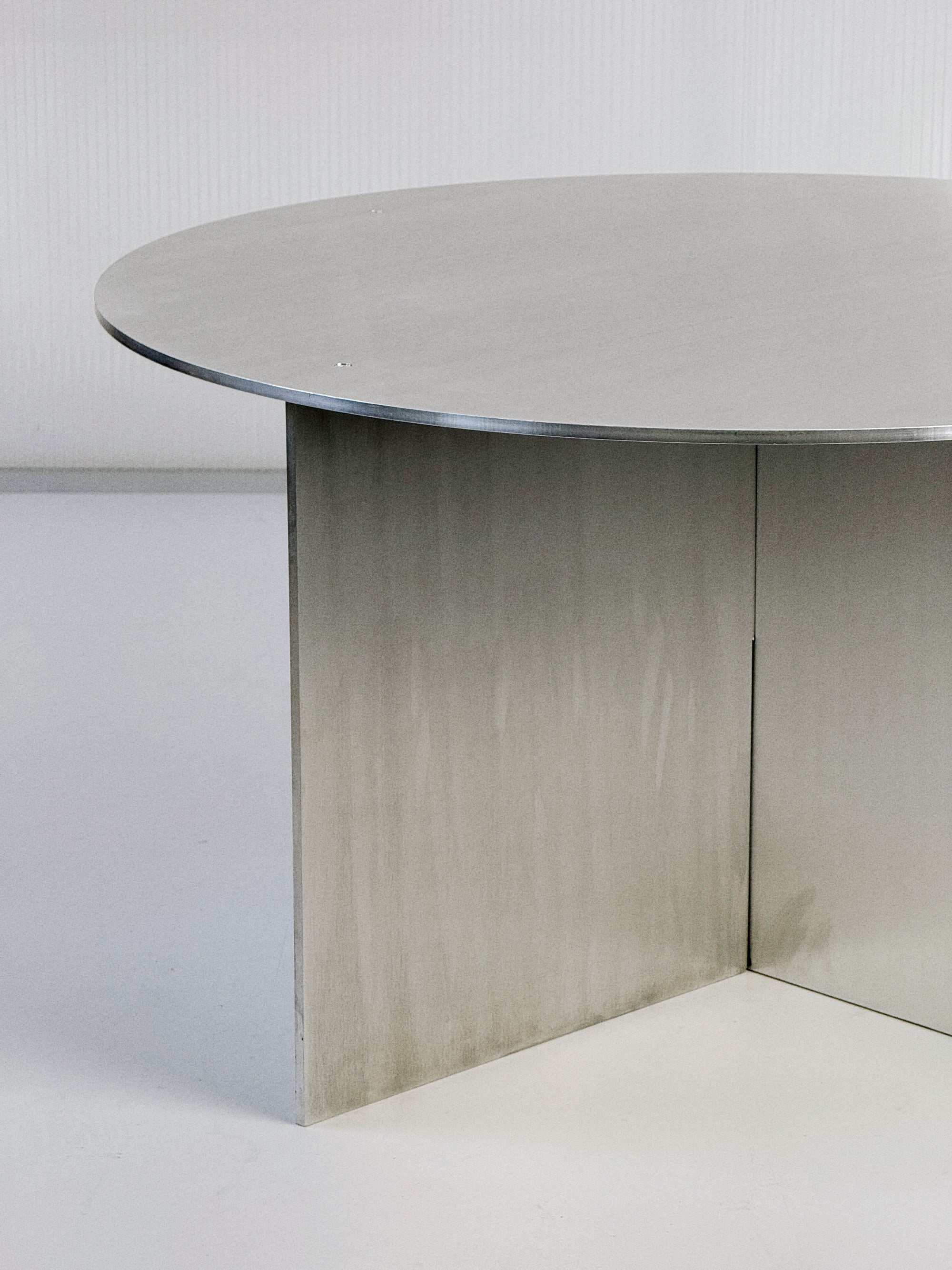 Brushed Aluminium Circular Coffee Table