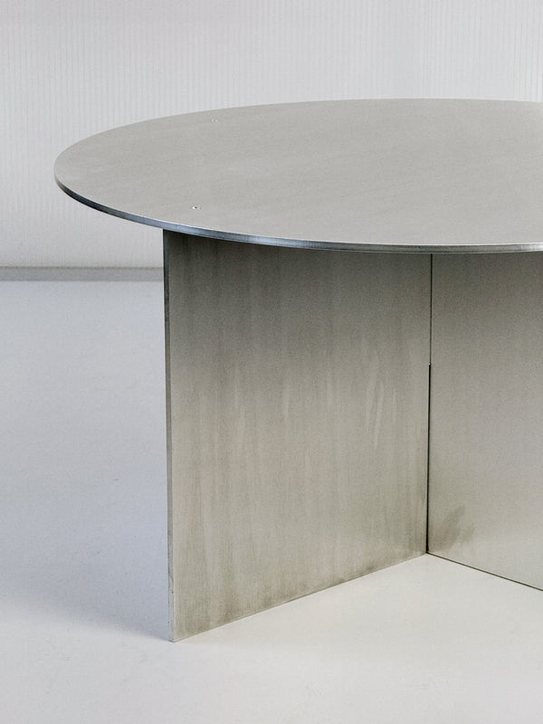 Brushed Aluminium Circular Coffee Table