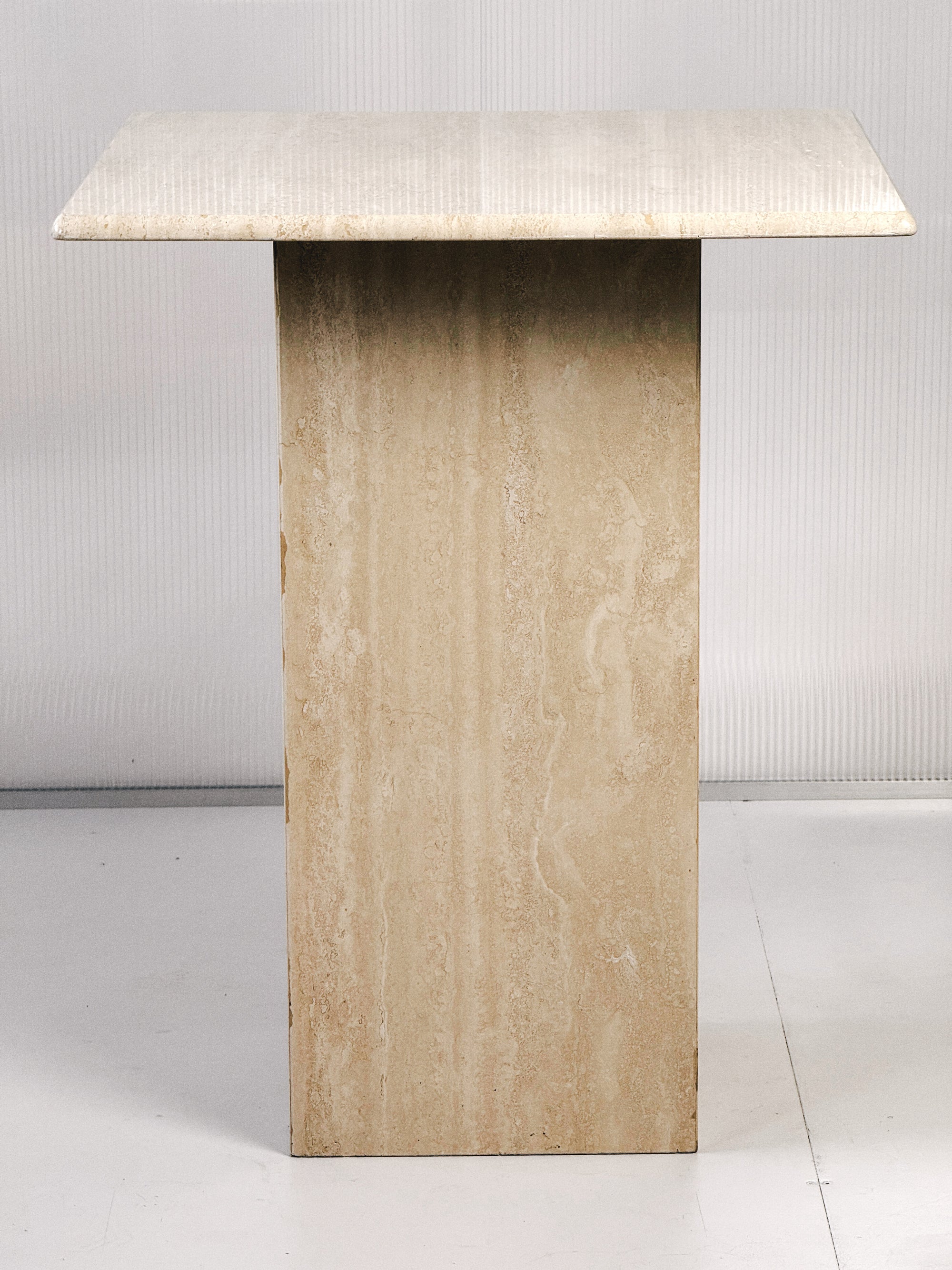 Travertine Pedestal Table | Italian 1980’s