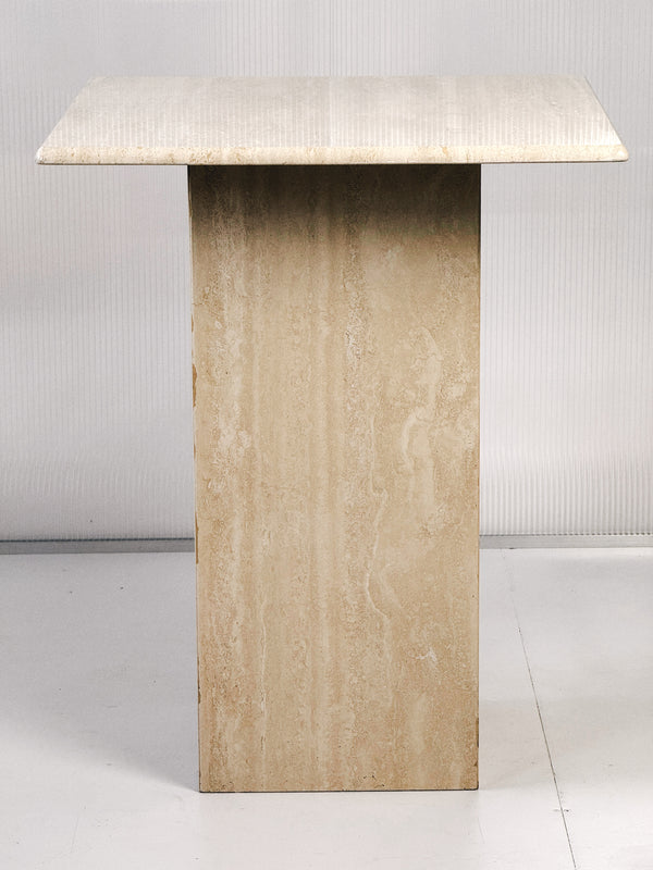 Travertine Pedestal Table | Italian 1980’s