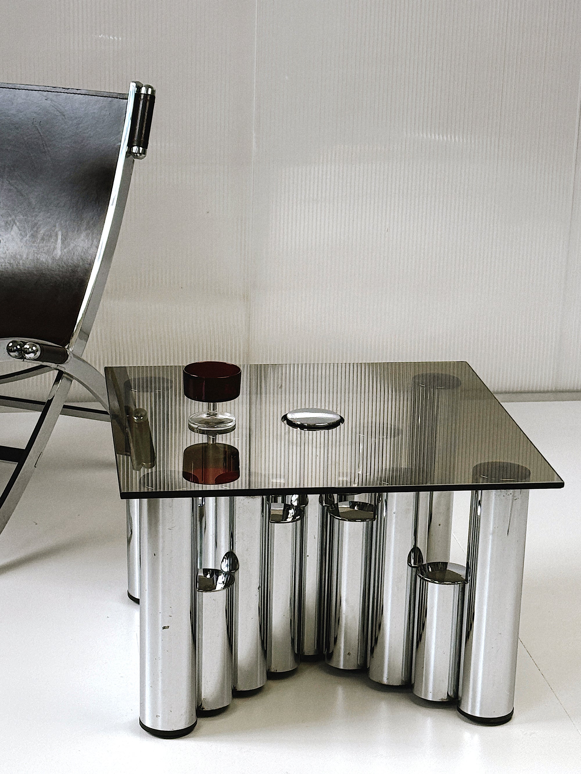 Italian Sculptural Chrome Coffee Table