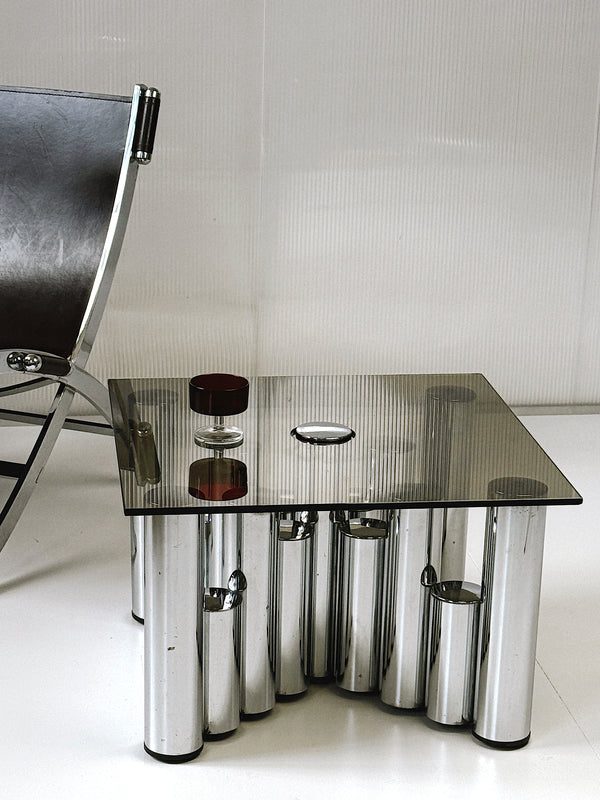 Italian Sculptural Chrome Coffee Table