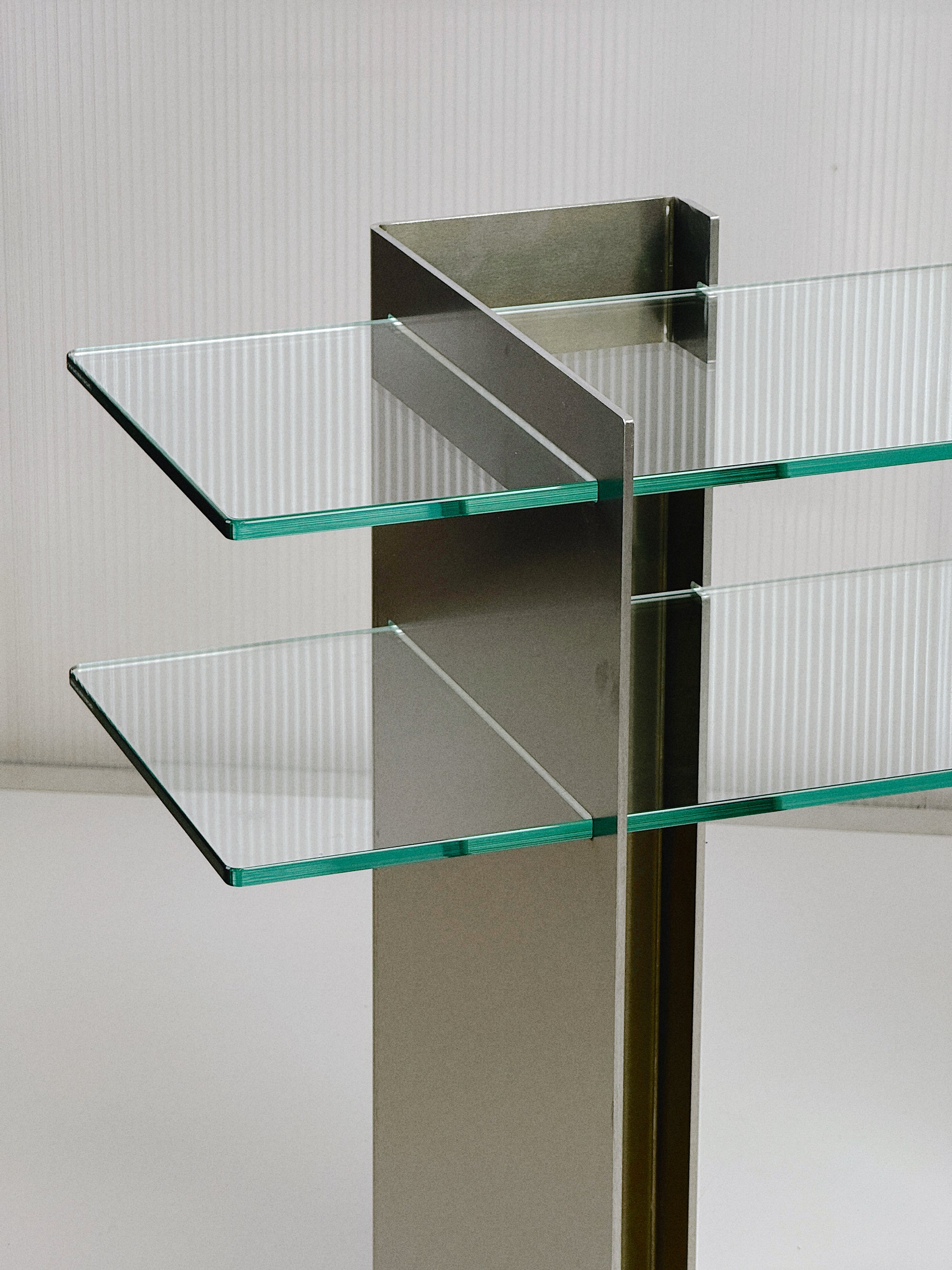 Brutalist Aluminium & Glass Console