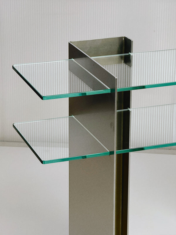 Brutalist Aluminium & Glass Console