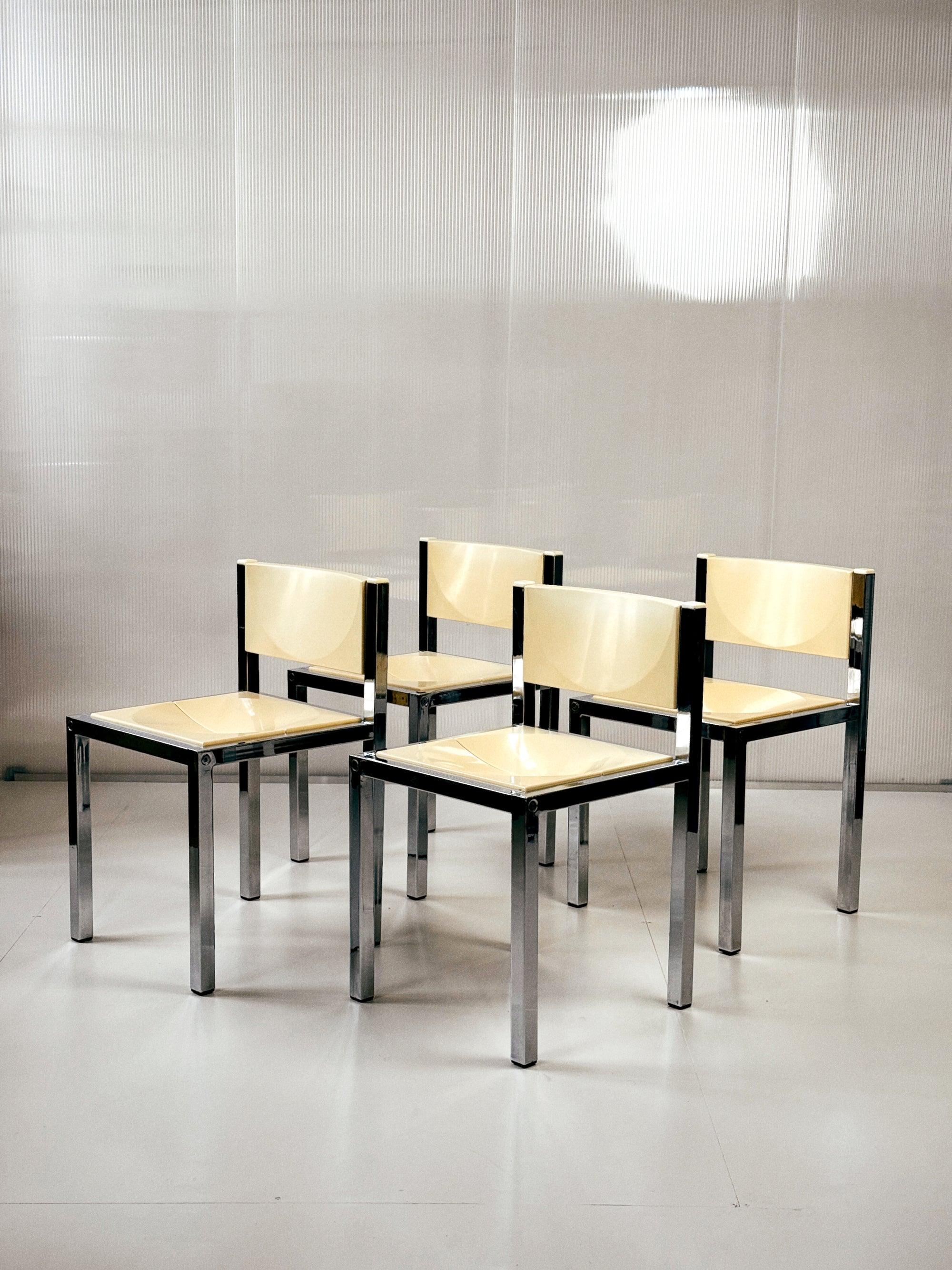 Chrome Dining Chairs by Frank Wardle | Set of 4