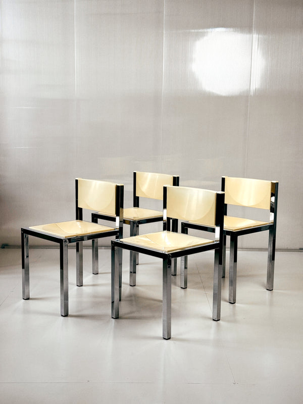 Chrome Dining Chairs by Frank Wardle | Set of 4
