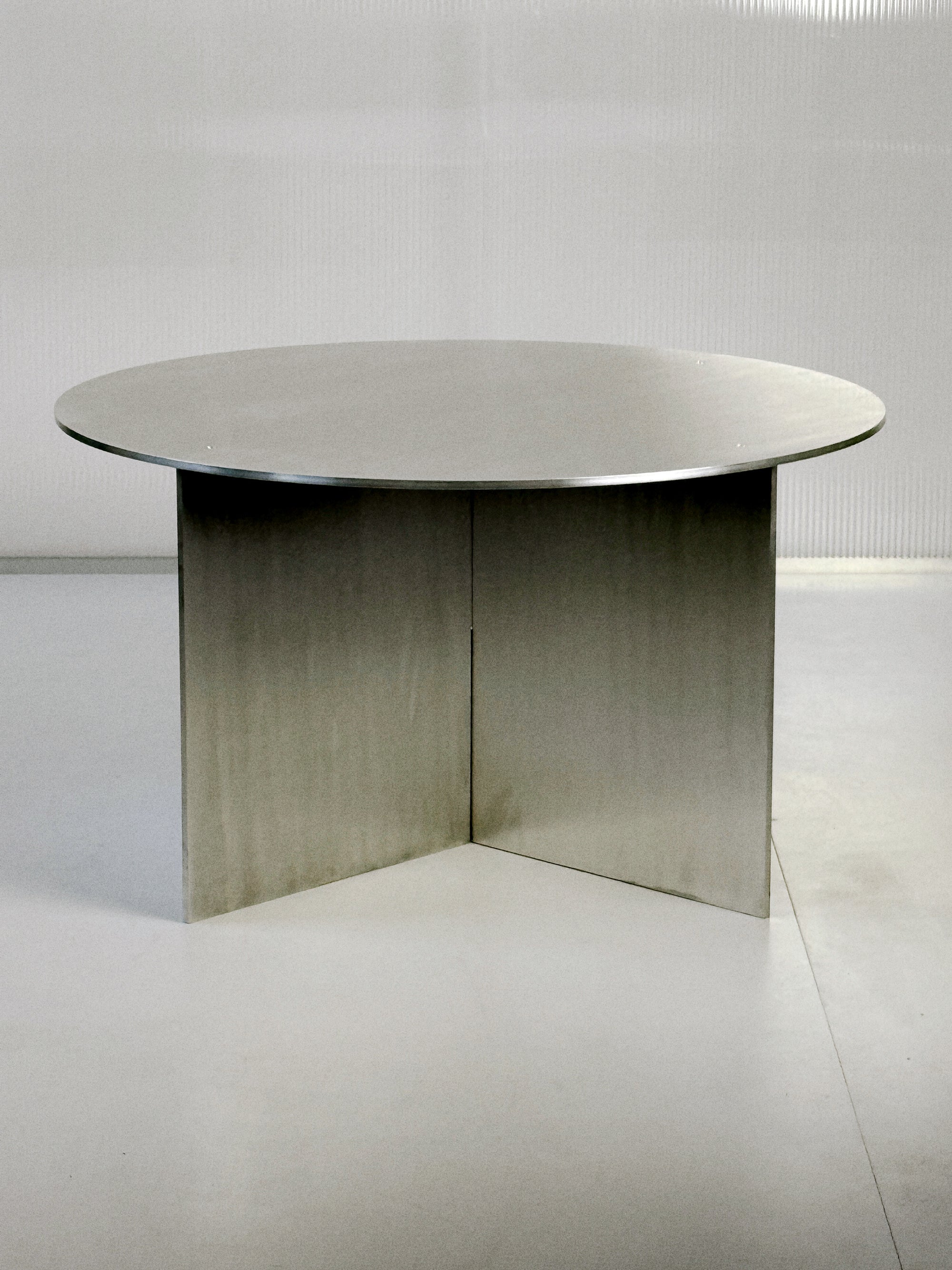 Brushed Aluminium Circular Coffee Table