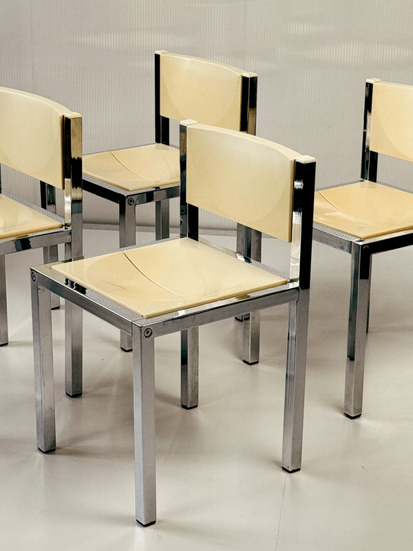 Chrome Dining Chairs by Frank Wardle | Set of 4