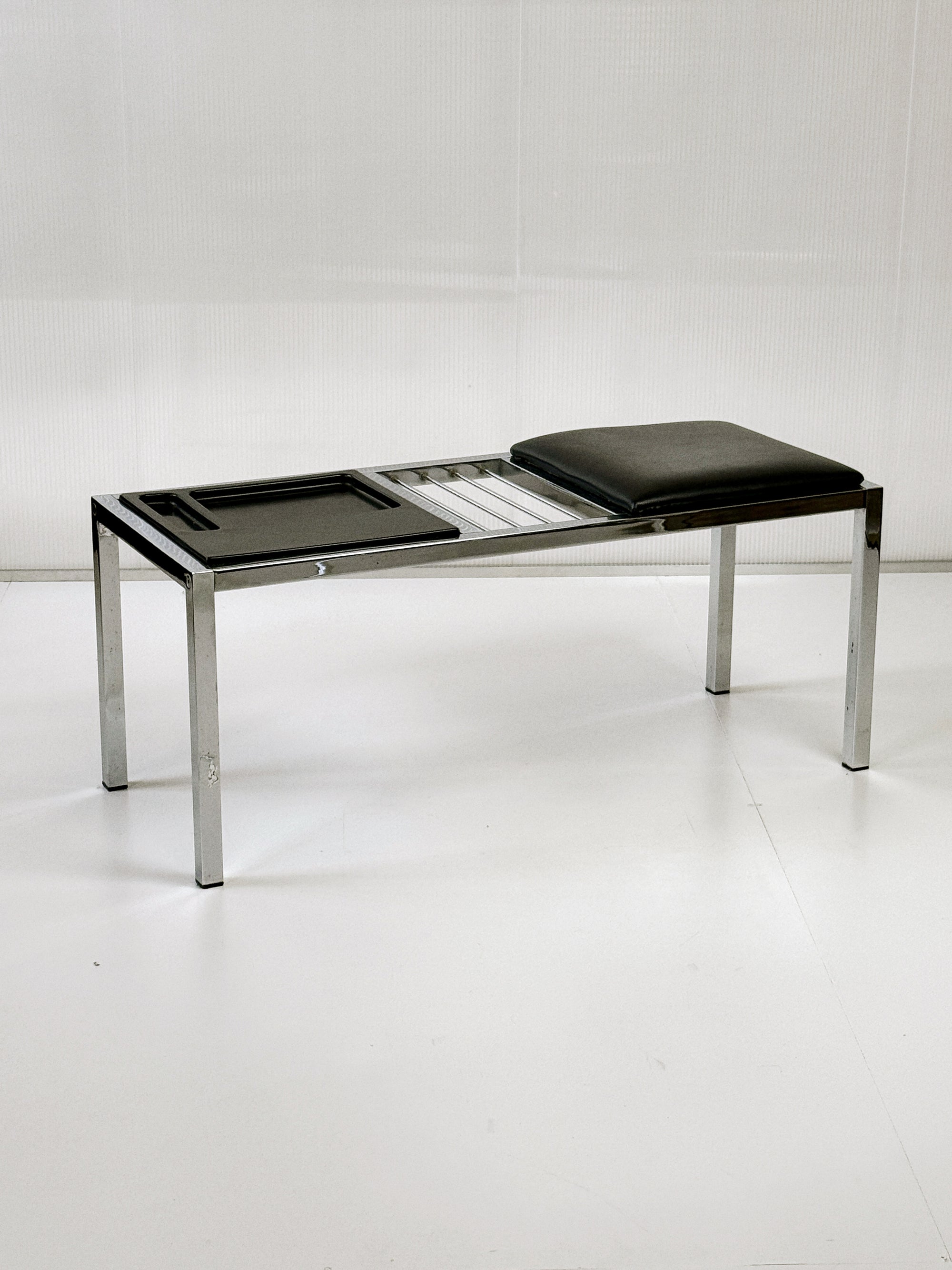 Frank Wardle Chrome Telephone Bench / Hall Seat