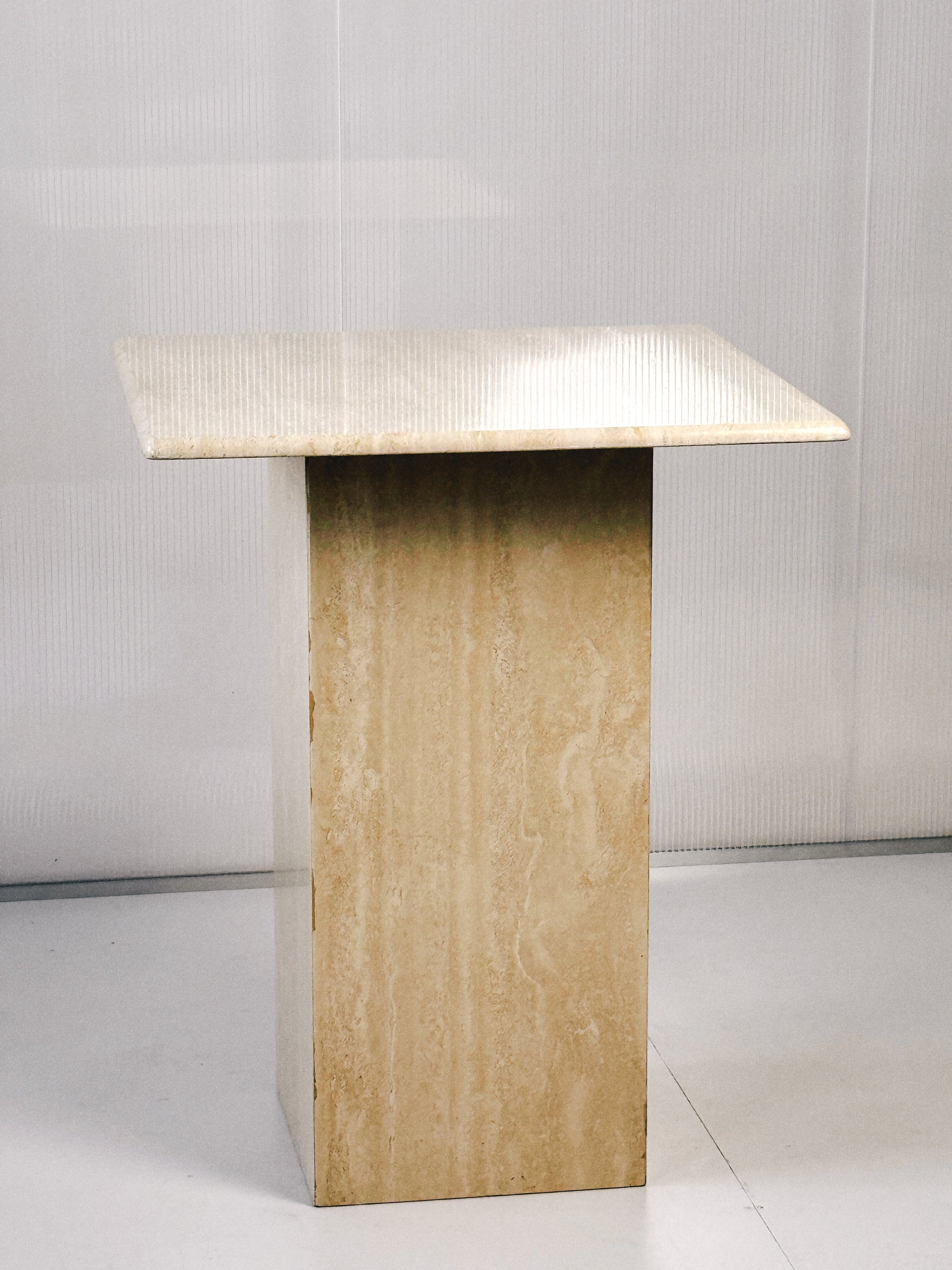 Travertine Pedestal Table | Italian 1980’s