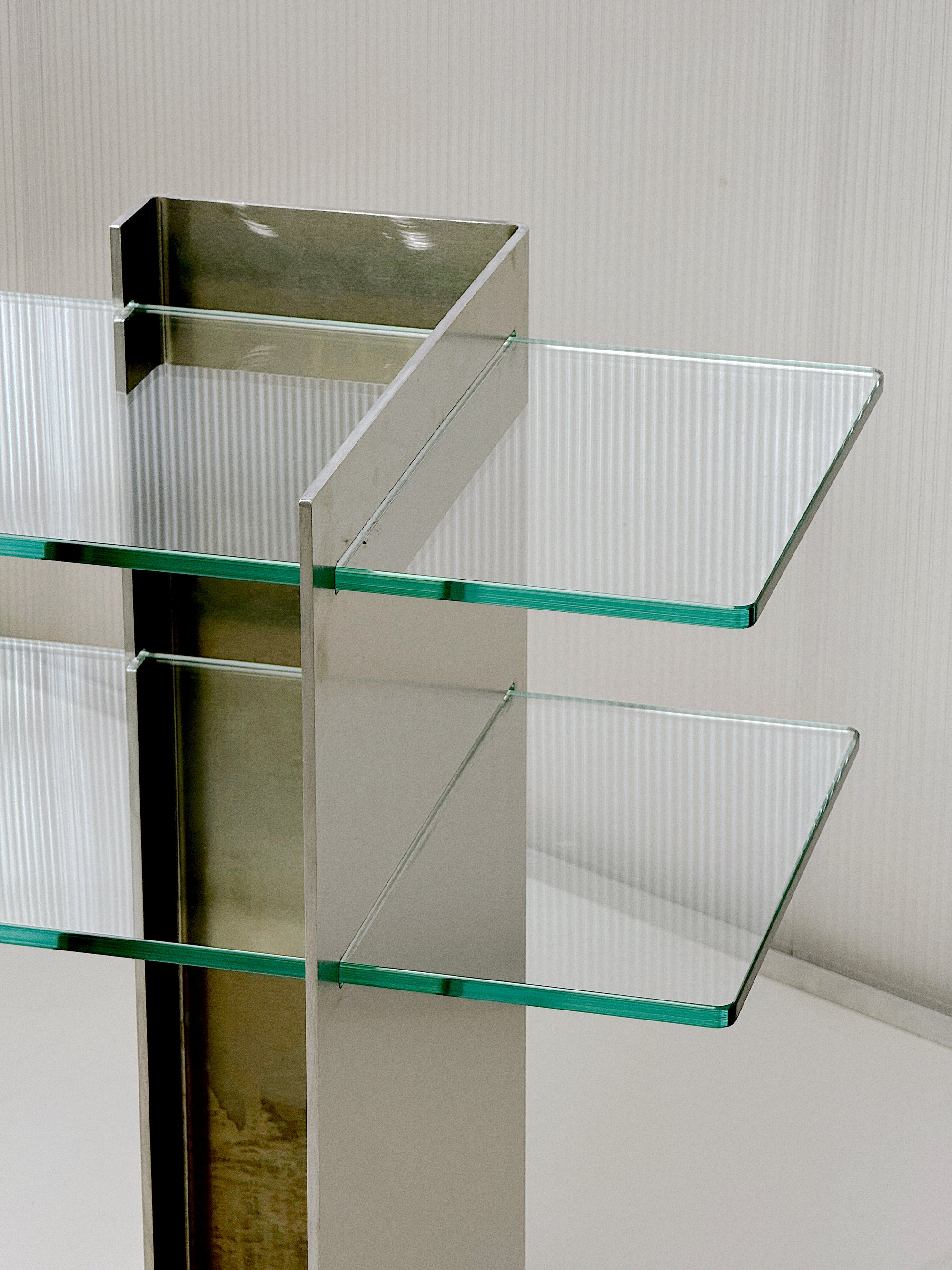 Brutalist Aluminium & Glass Console