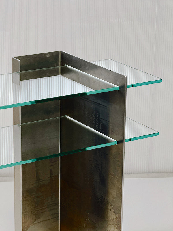 Brutalist Aluminium & Glass Console
