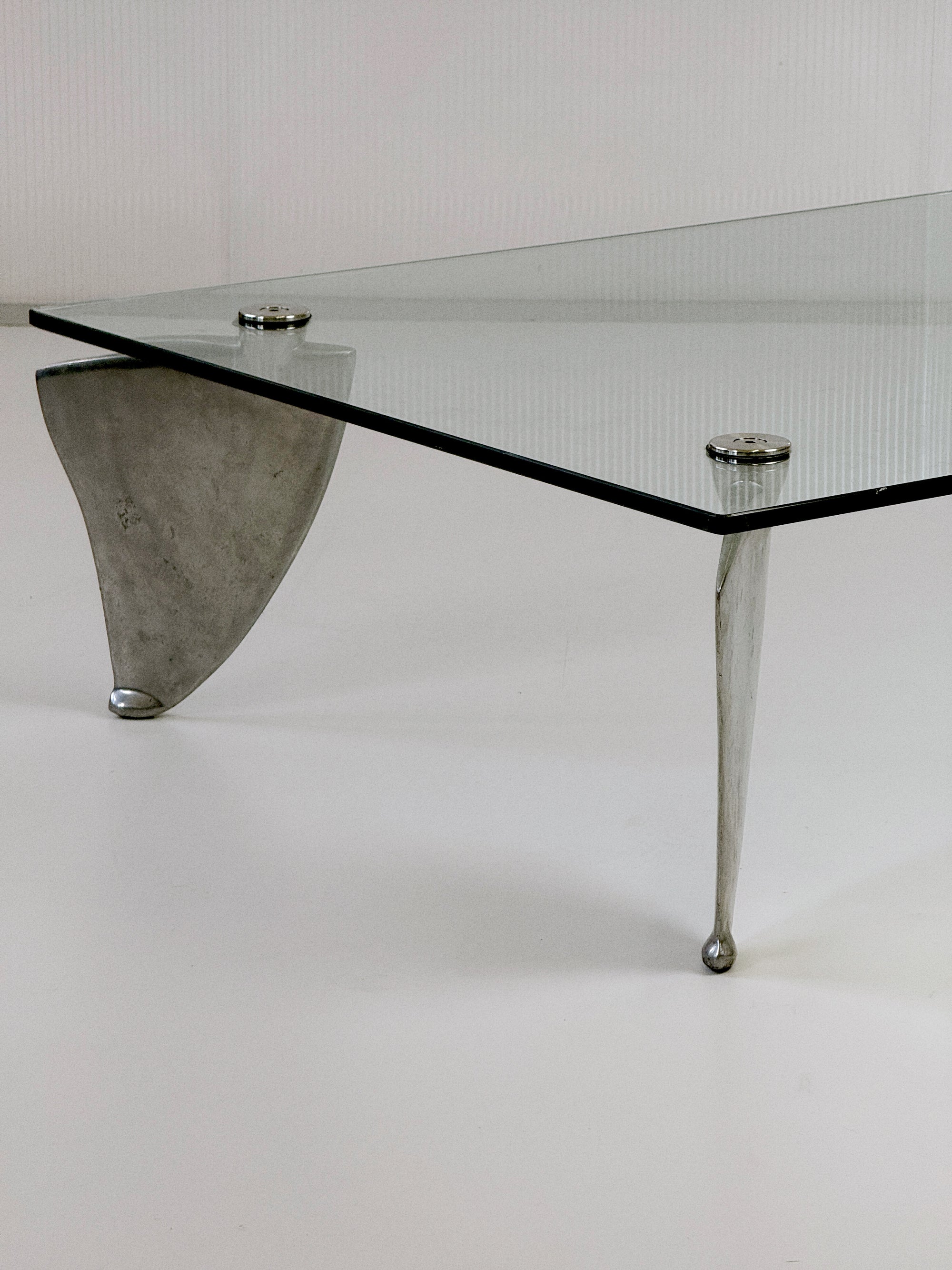 Matthew Hilton Flipper Coffee Table | Cast Aluminium & Glass