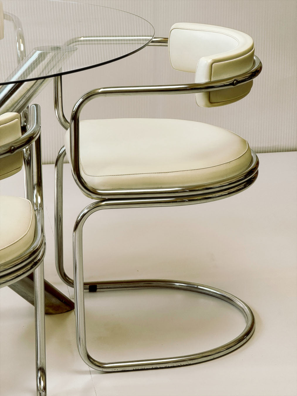 70's Tubular Chrome Cantilever Chairs & Dining Table