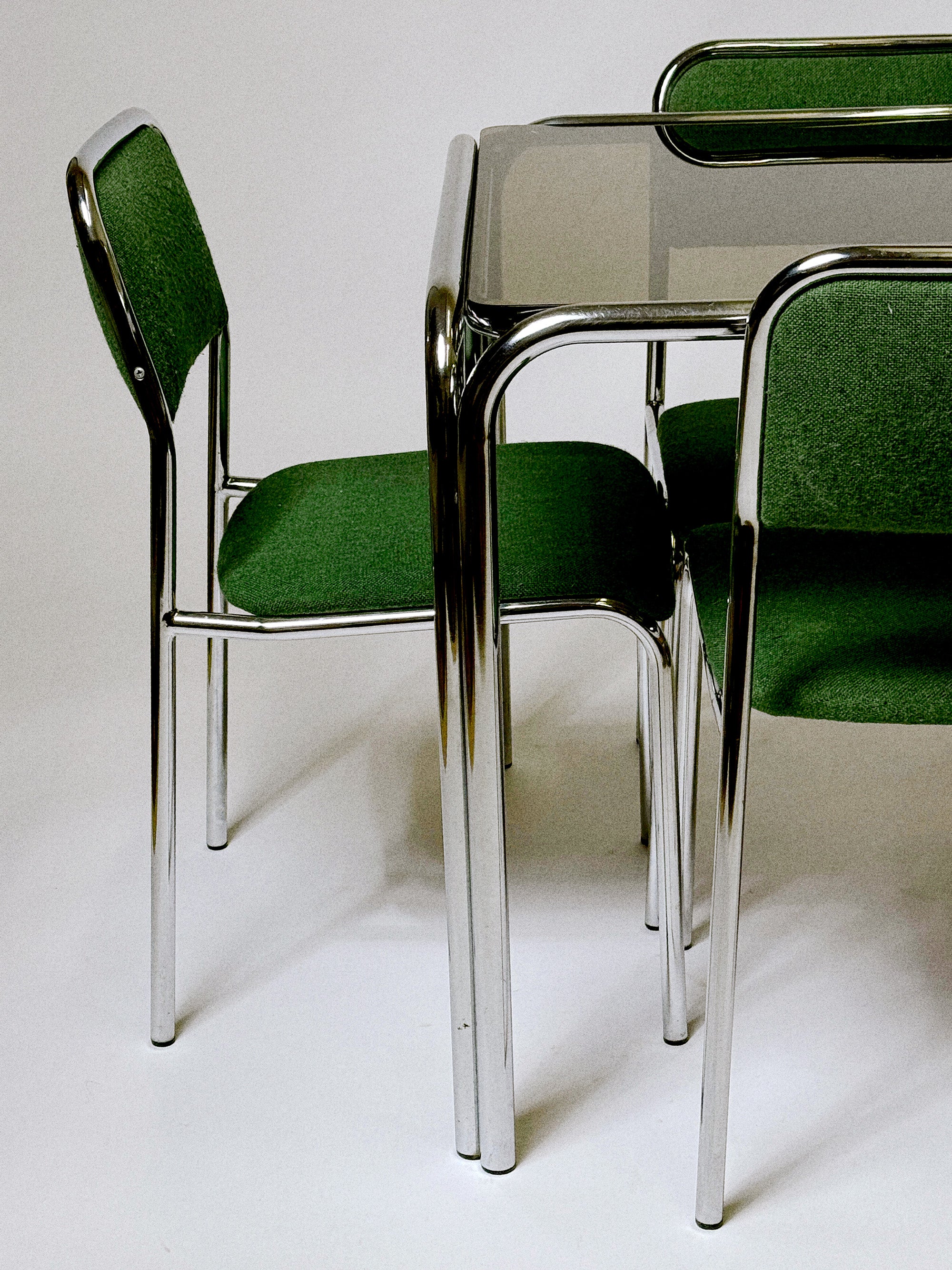 1970s Habitat chrome dining table & chair set