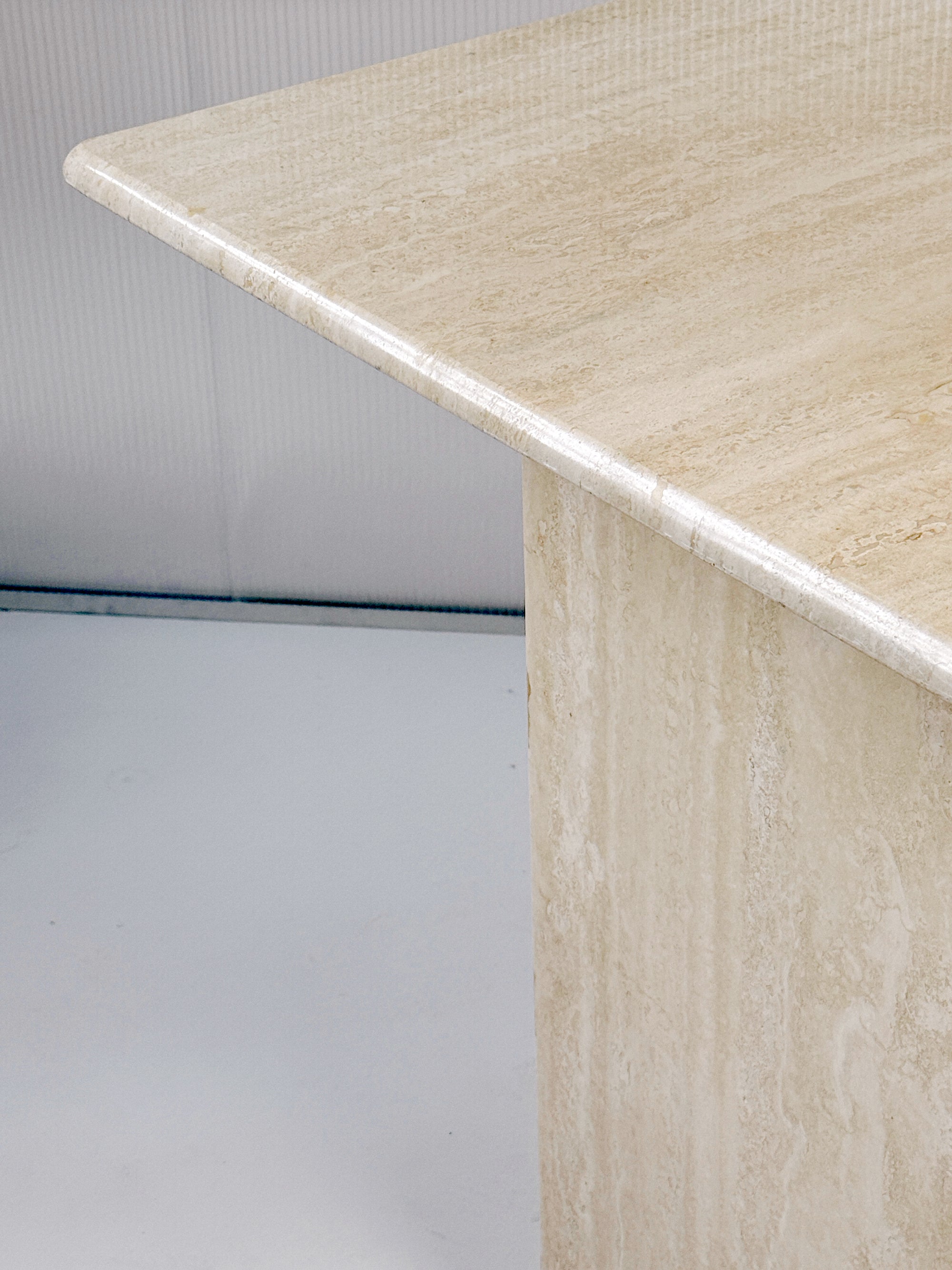 Travertine Pedestal Table | Italian 1980’s