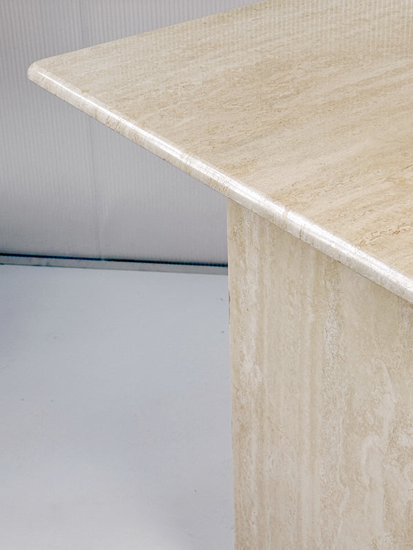 Travertine Pedestal Table | Italian 1980’s
