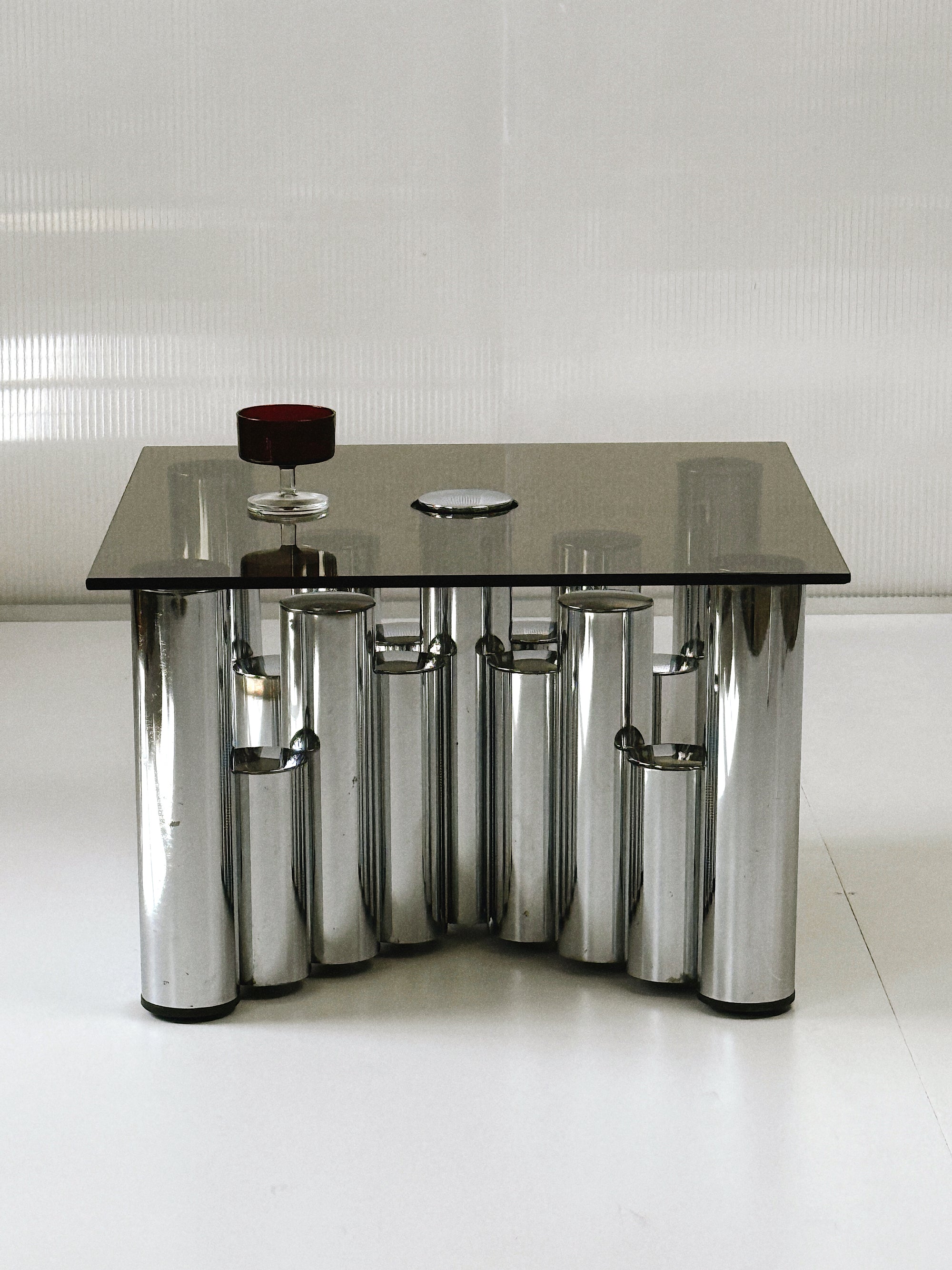 Italian Sculptural Chrome Coffee Table