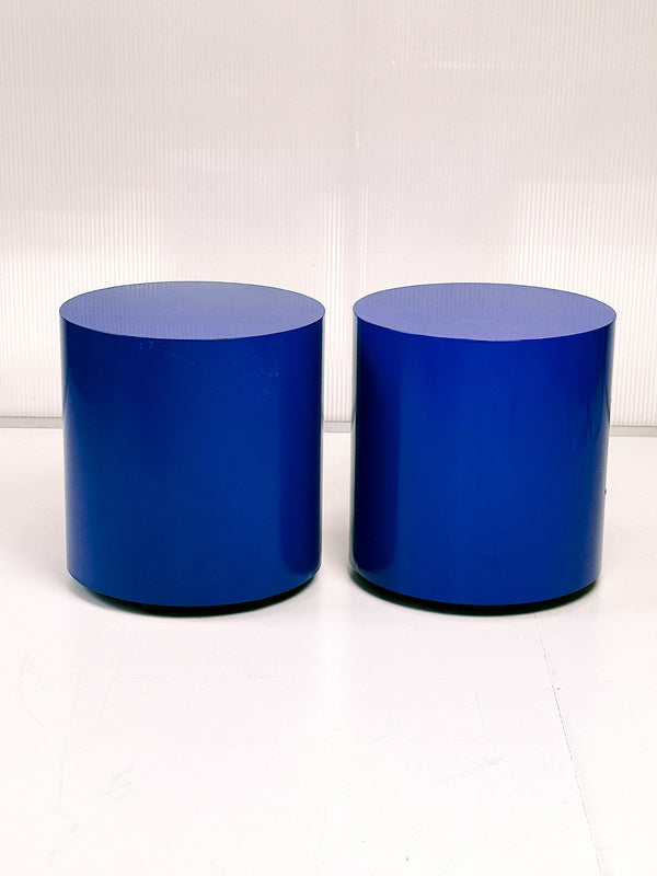Pair of Vintage Steel Bedside Cabinets – Custom Powder Coated Blue