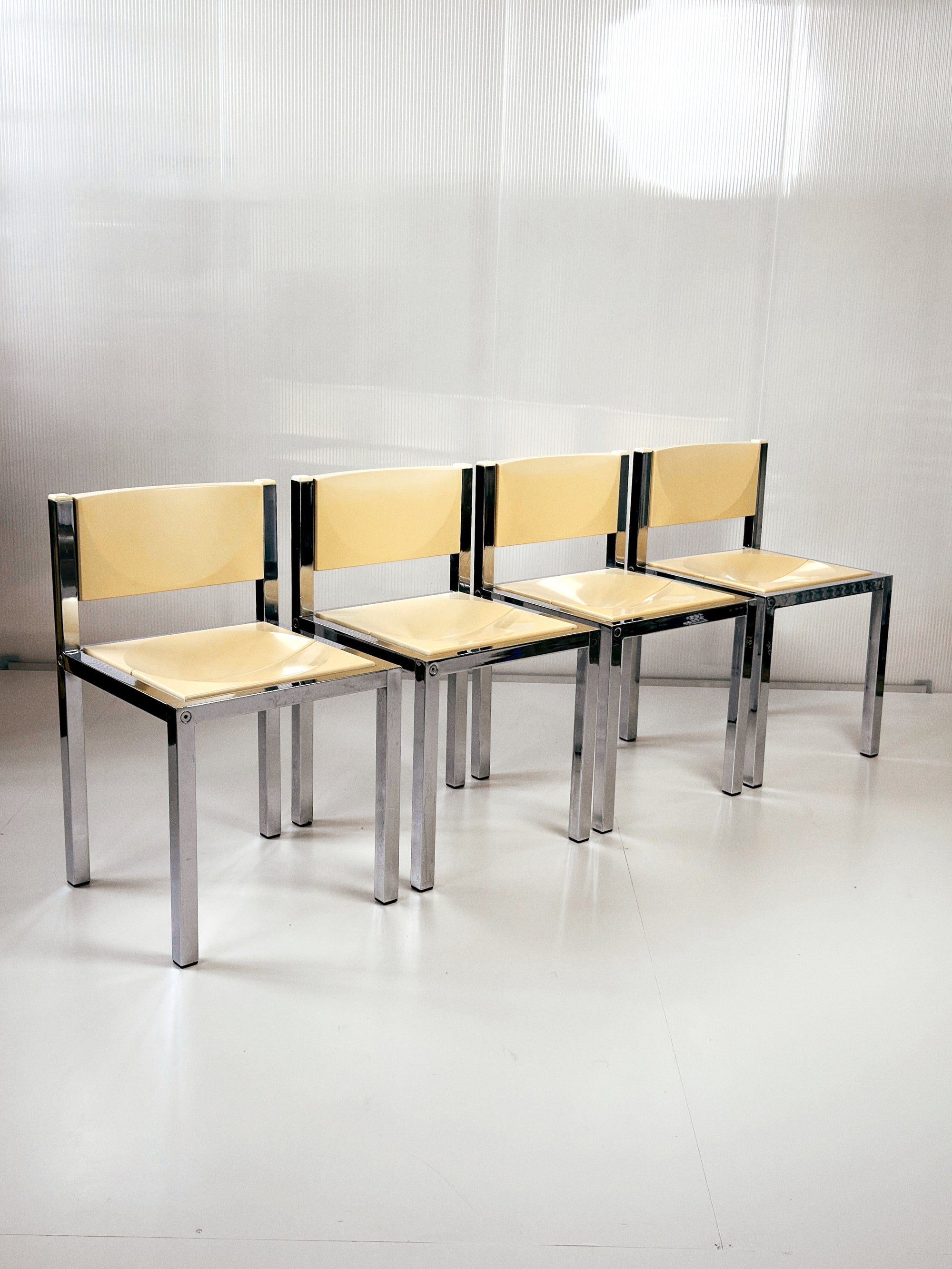Chrome Dining Chairs by Frank Wardle | Set of 4