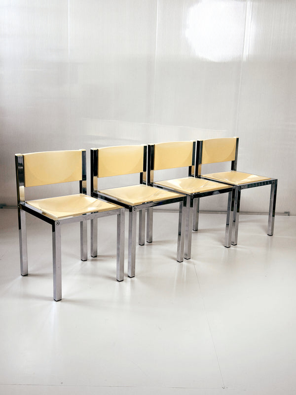 Chrome Dining Chairs by Frank Wardle | Set of 4