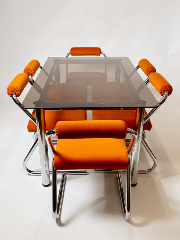 Italian Space Age Chrome Dining Set | 1980's