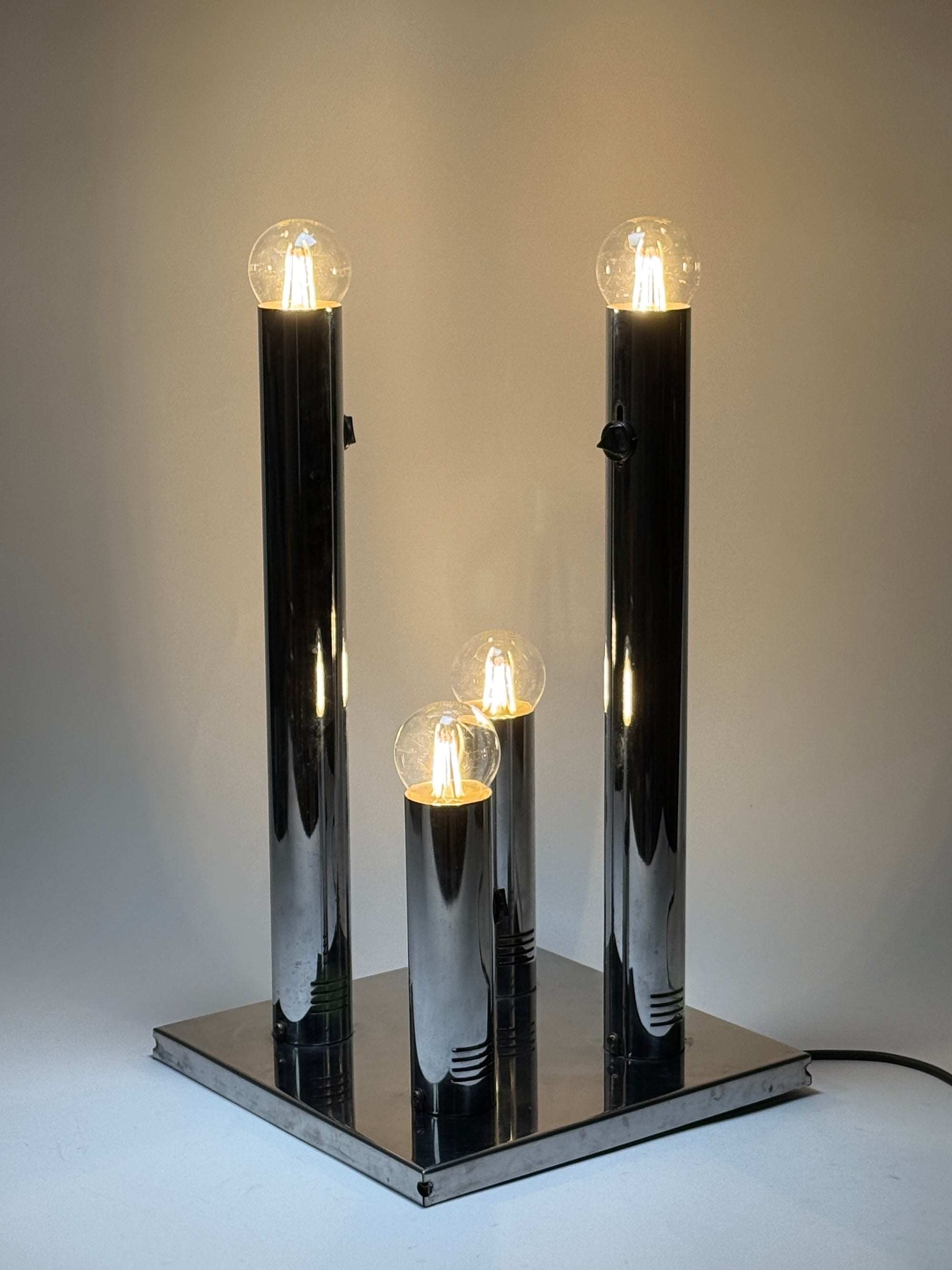 1960s Chrome Atomic Ceiling Pendant | Space Age Design | Mid-Century Modernist Lighting