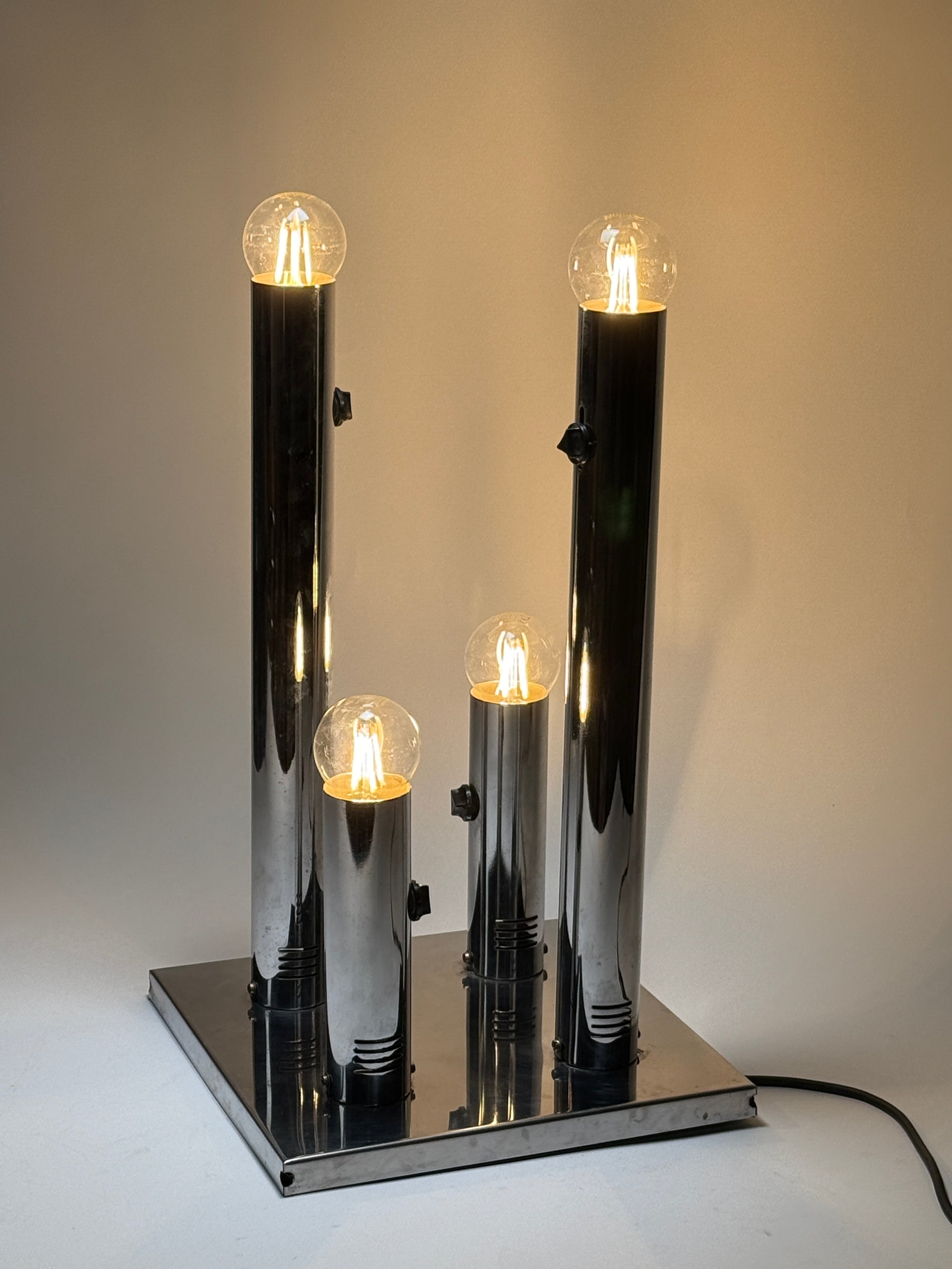 1960s Chrome Atomic Ceiling Pendant | Space Age Design | Mid-Century Modernist Lighting