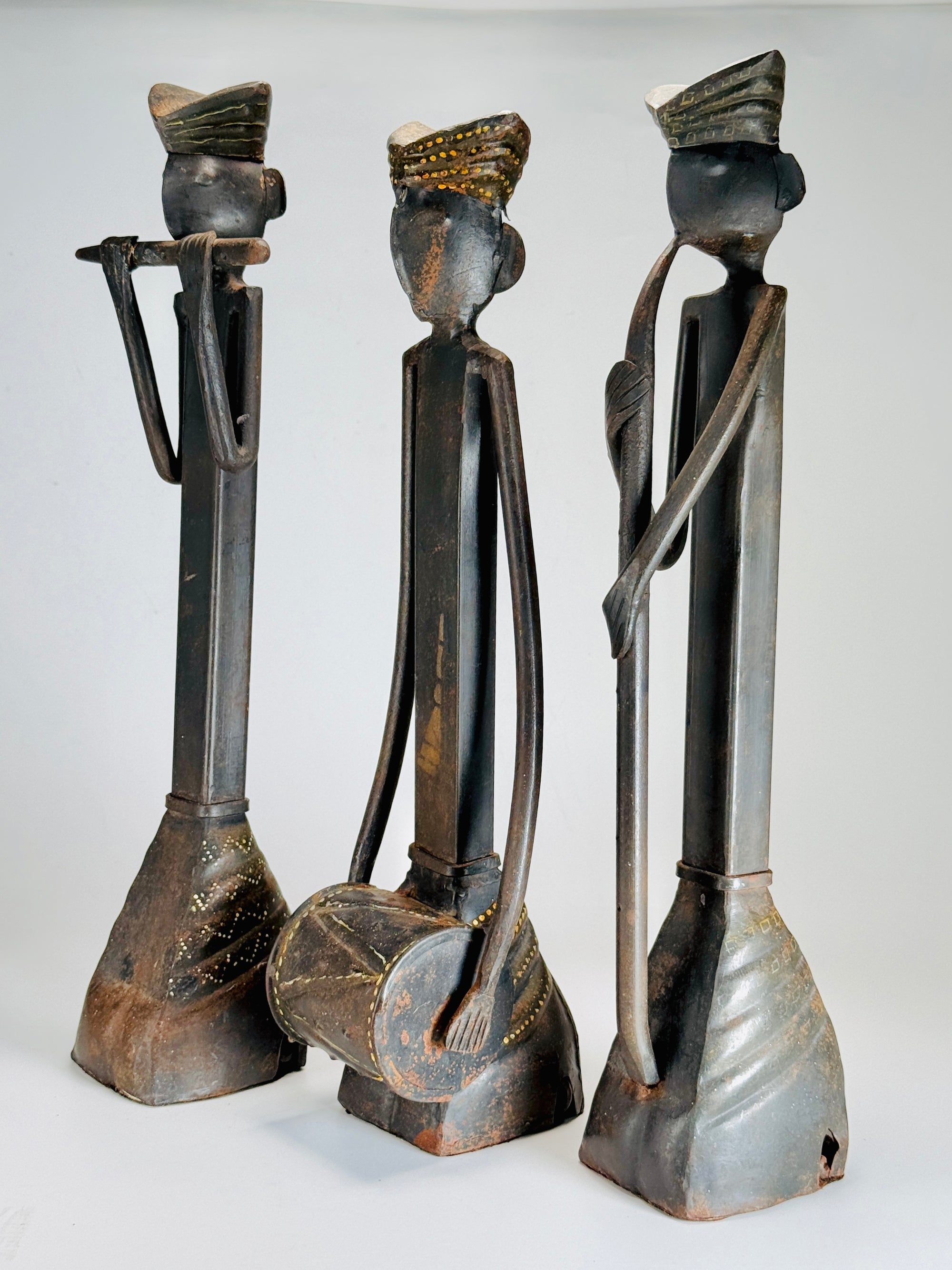 Tribal Musicians Folk Art Sculptures, c.20th Century