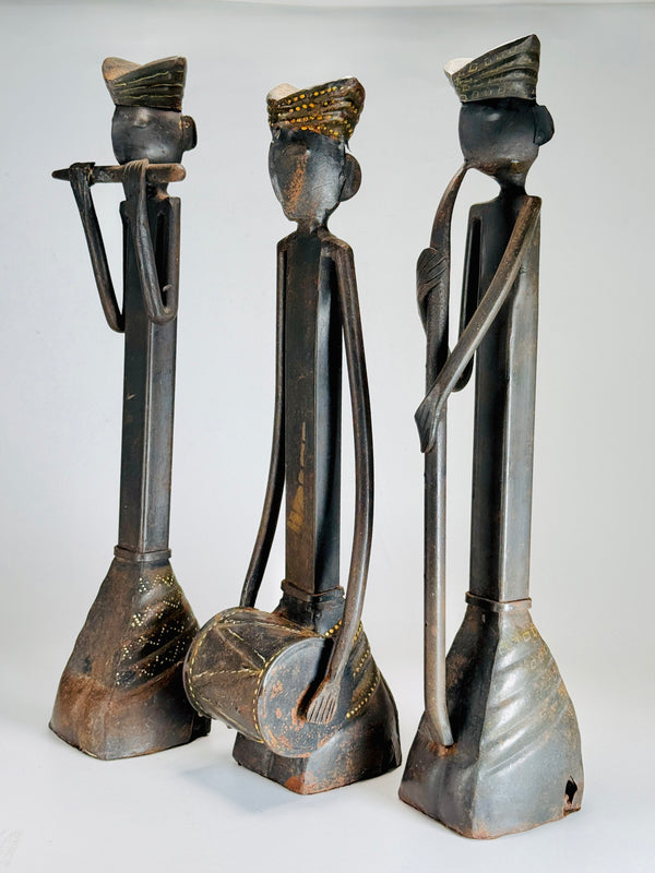 Tribal Musicians Folk Art Sculptures, c.20th Century
