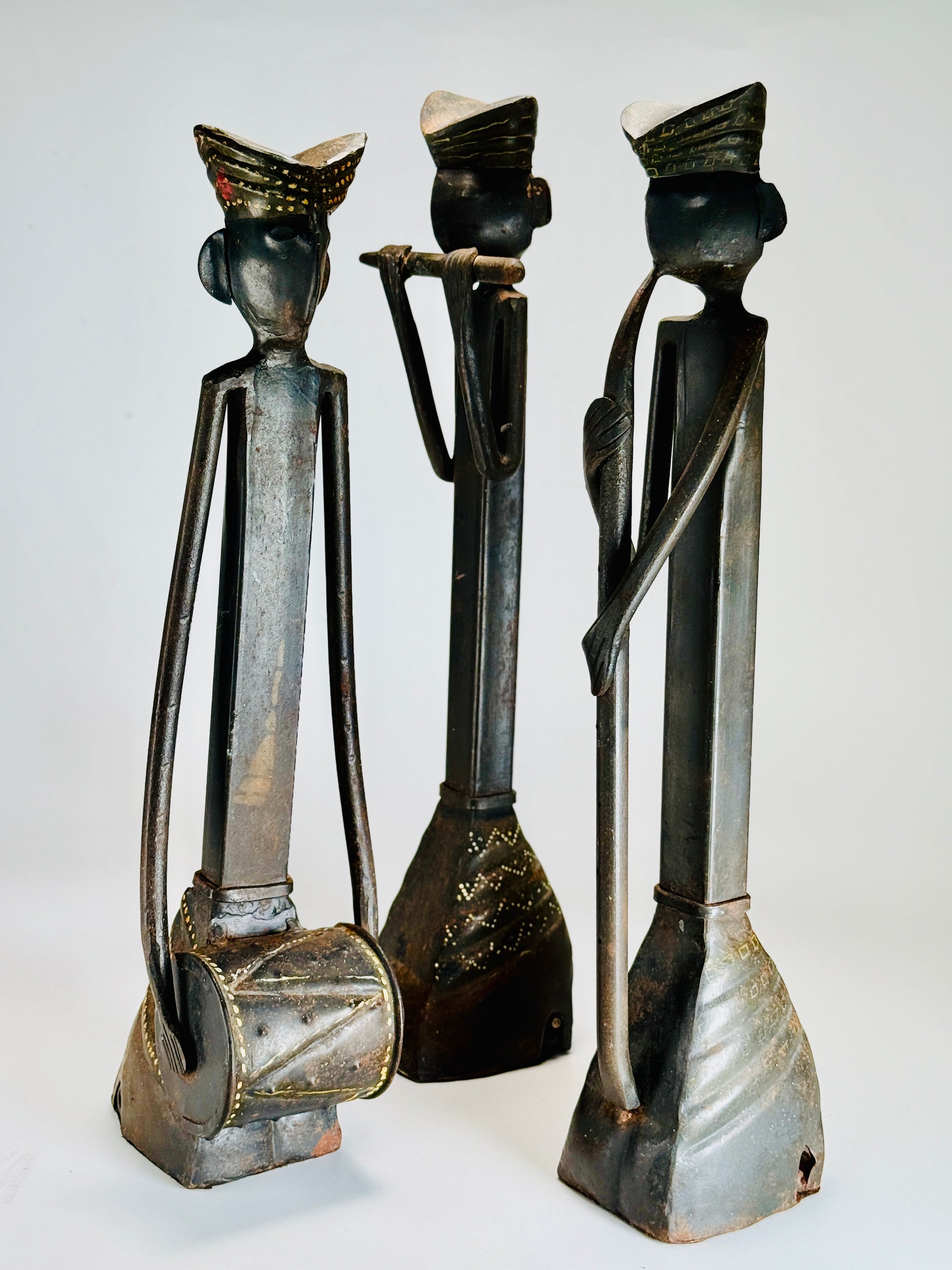 Tribal Musicians Folk Art Sculptures, c.20th Century