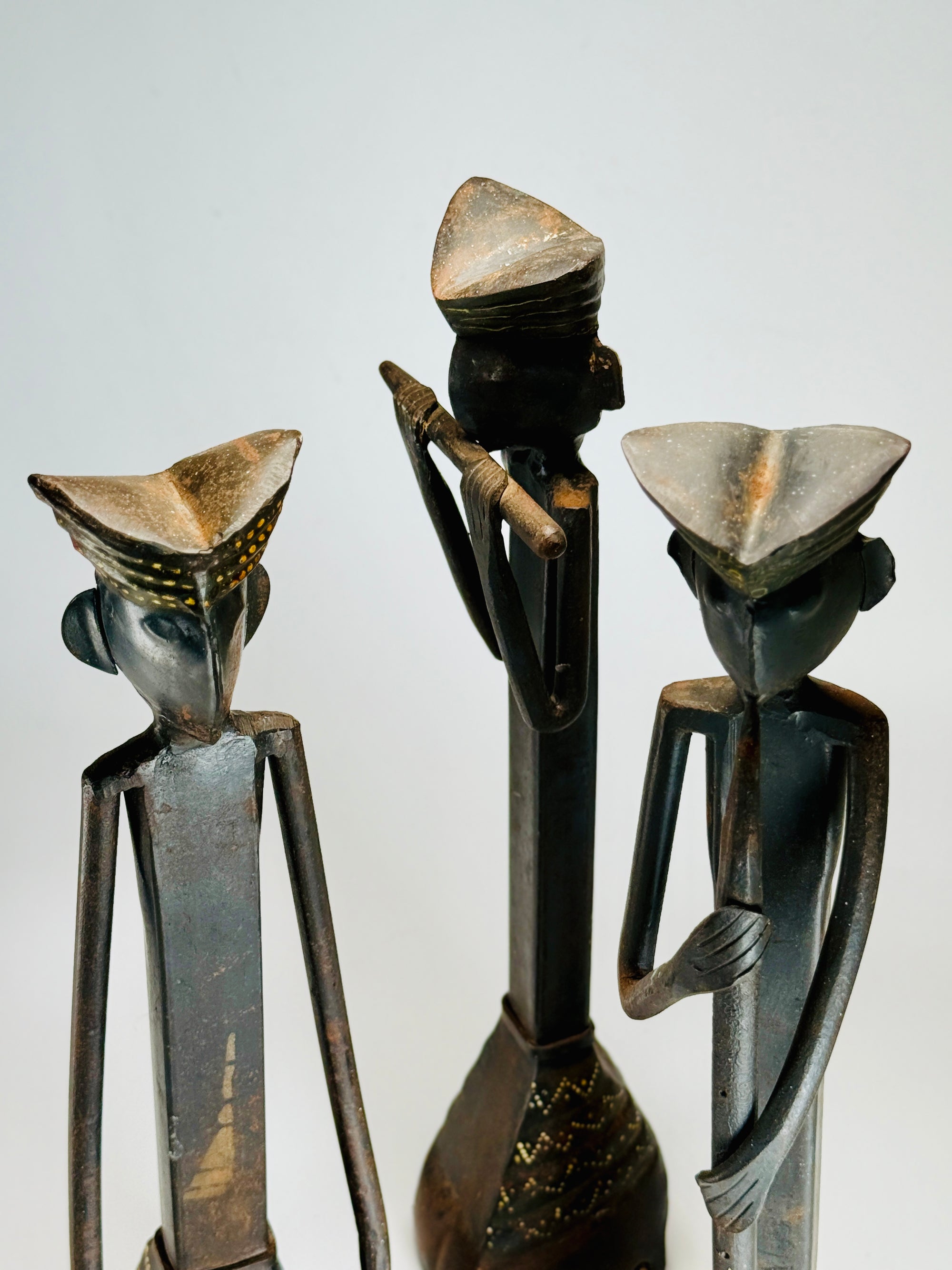 Tribal Musicians Folk Art Sculptures, c.20th Century