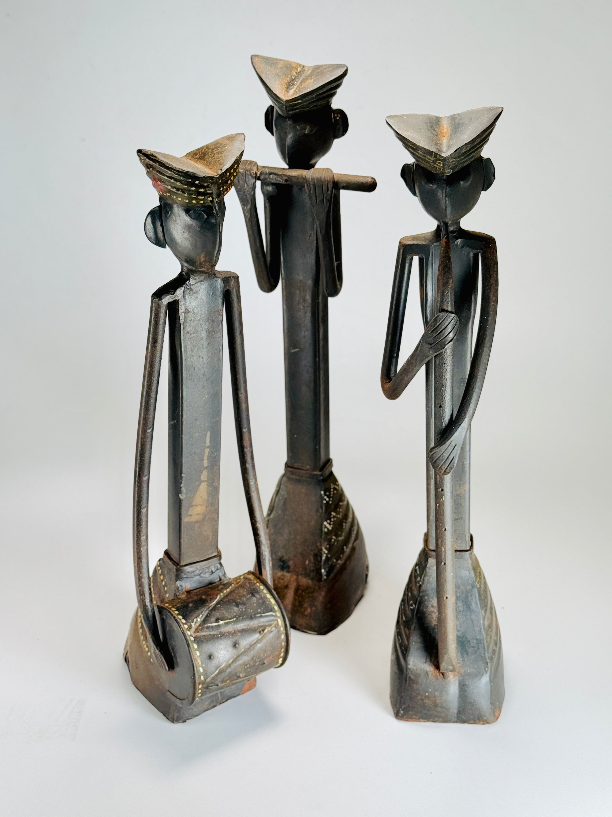 Tribal Musicians Folk Art Sculptures, c.20th Century
