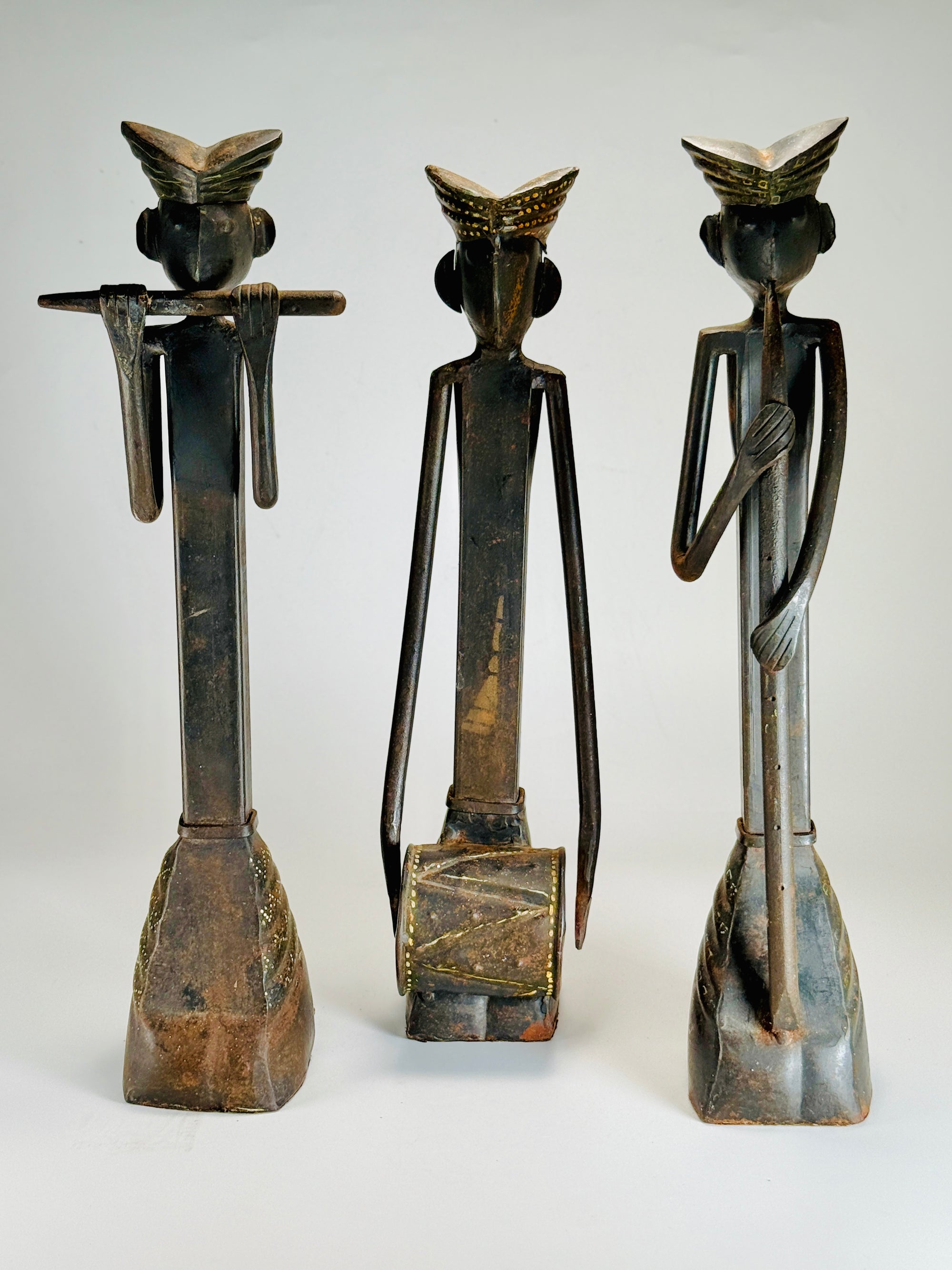 Tribal Musicians Folk Art Sculptures, c.20th Century