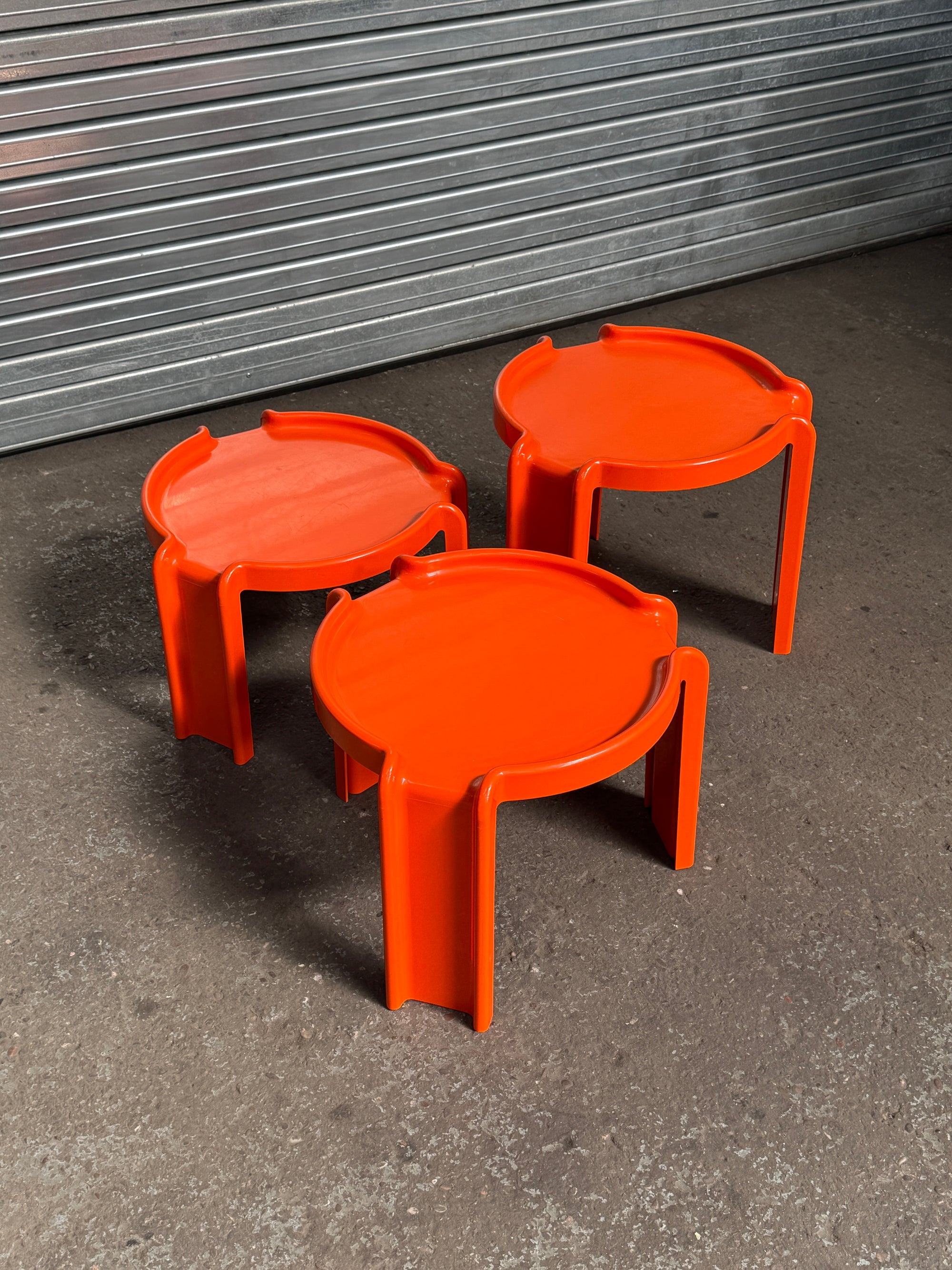 Giotto Stoppino for Kartell Model 4905 Nesting Tables | Orange | 1970s