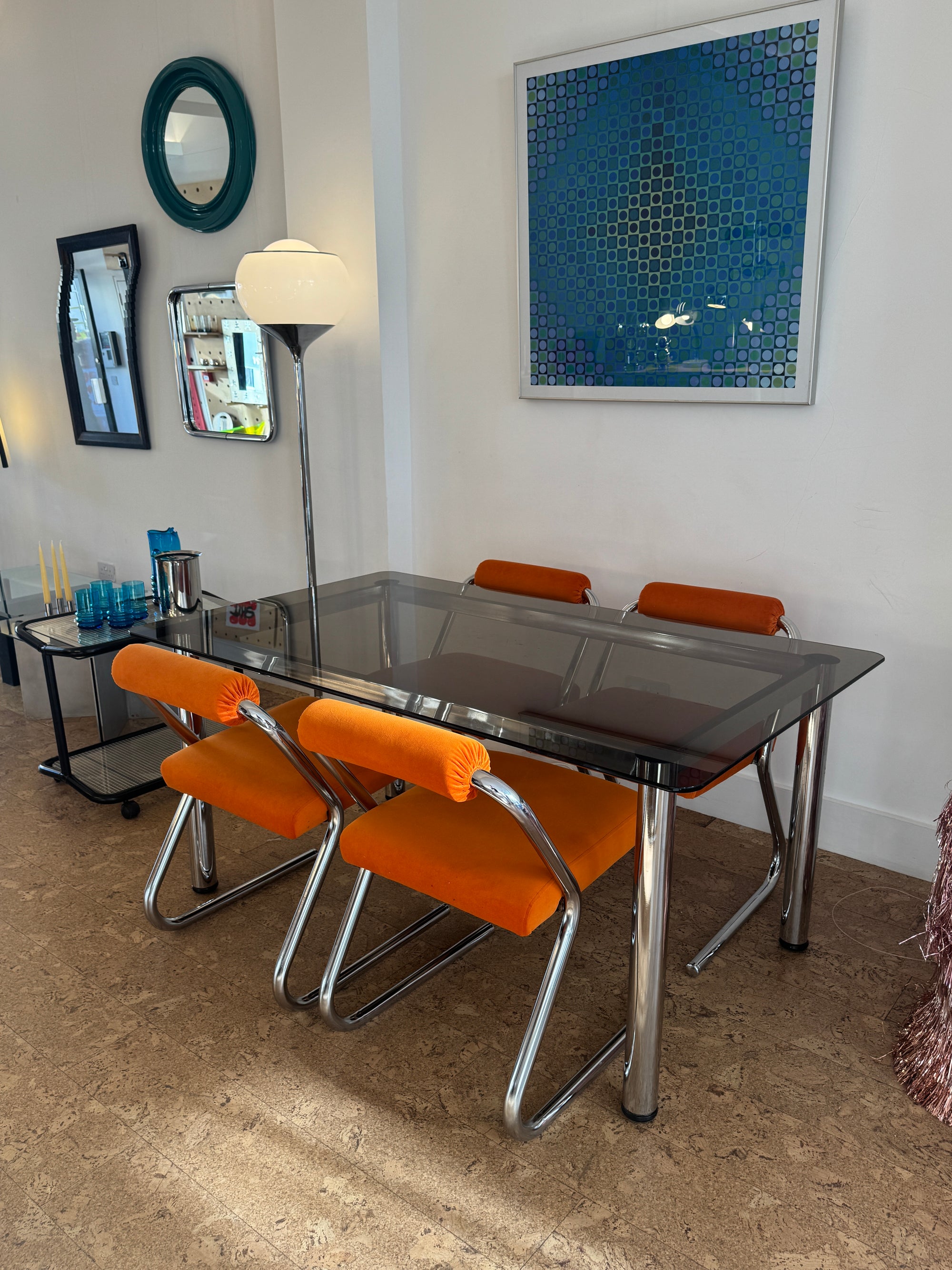 Italian Space Age Chrome Dining Set | 1980's