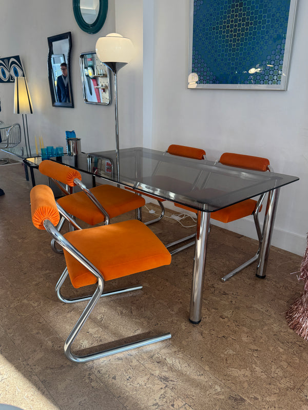 Italian Space Age Chrome Dining Set | 1980's