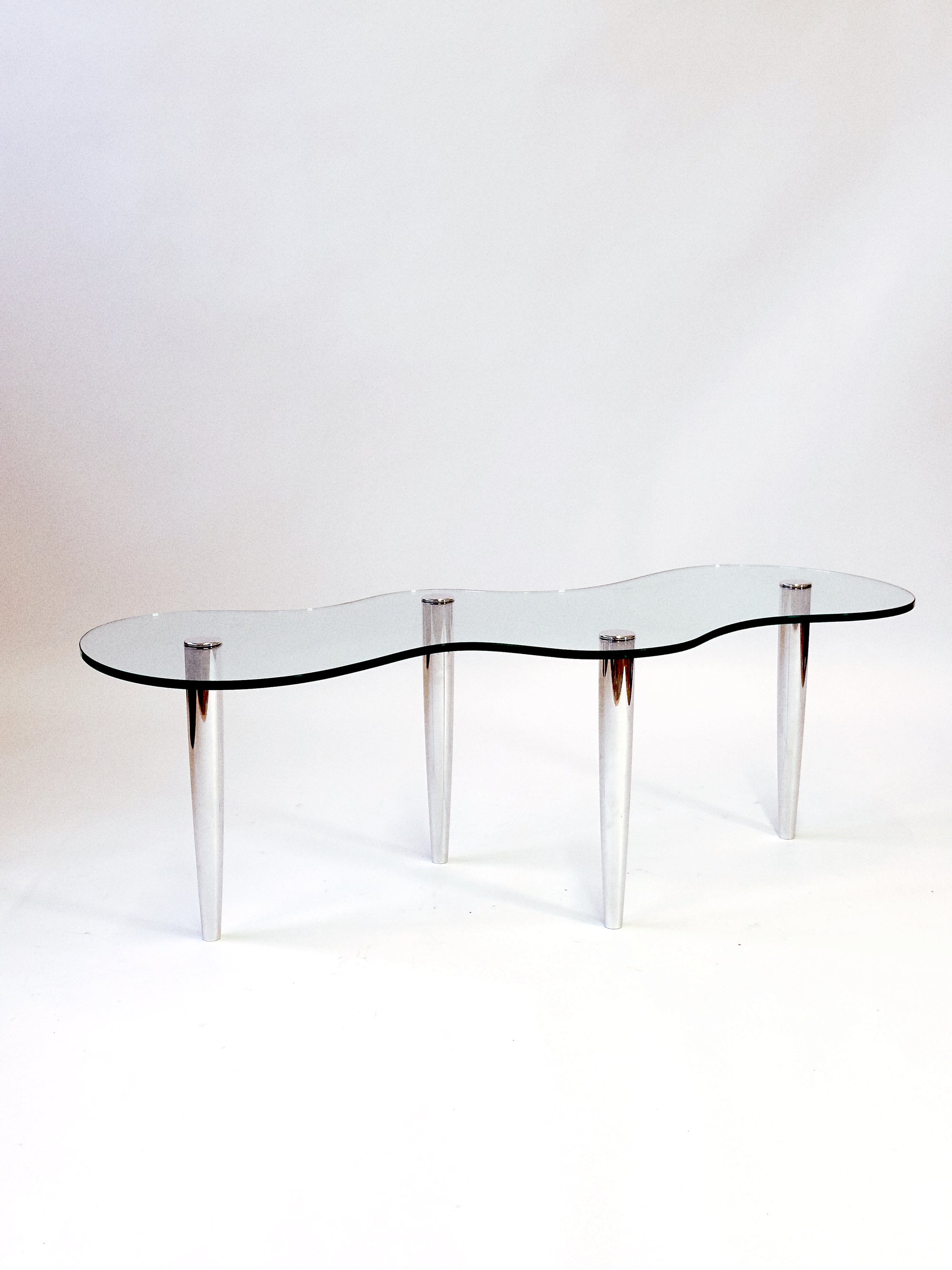 Postmodern Wavy Glass Coffee Table