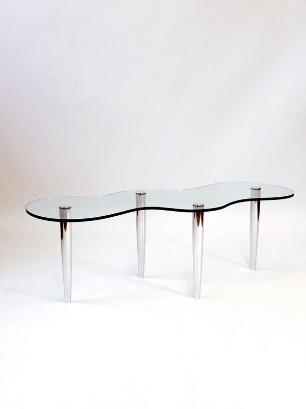 Postmodern Wavy Glass Coffee Table