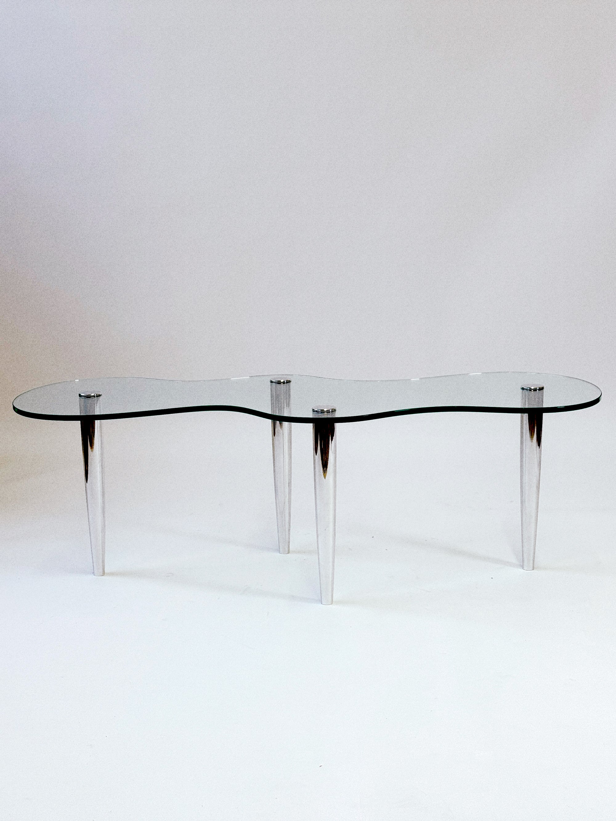Postmodern Wavy Glass Coffee Table