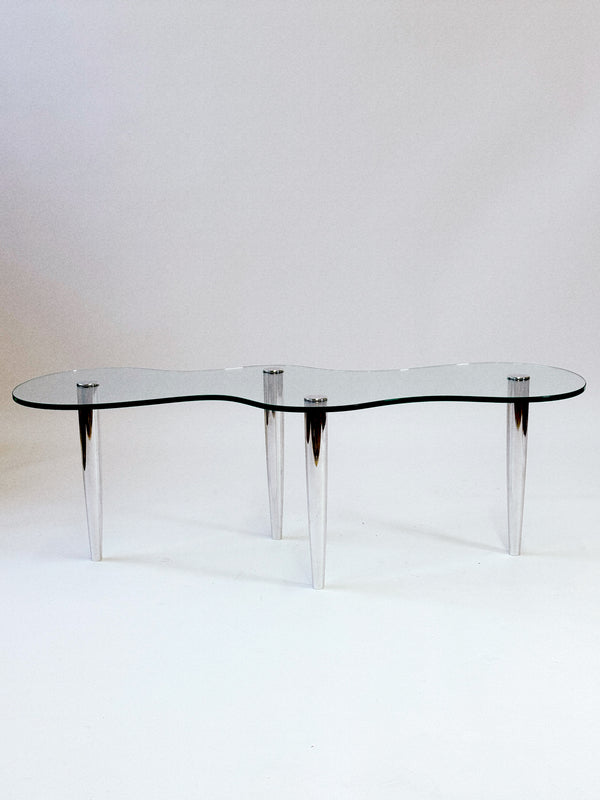 Postmodern Wavy Glass Coffee Table