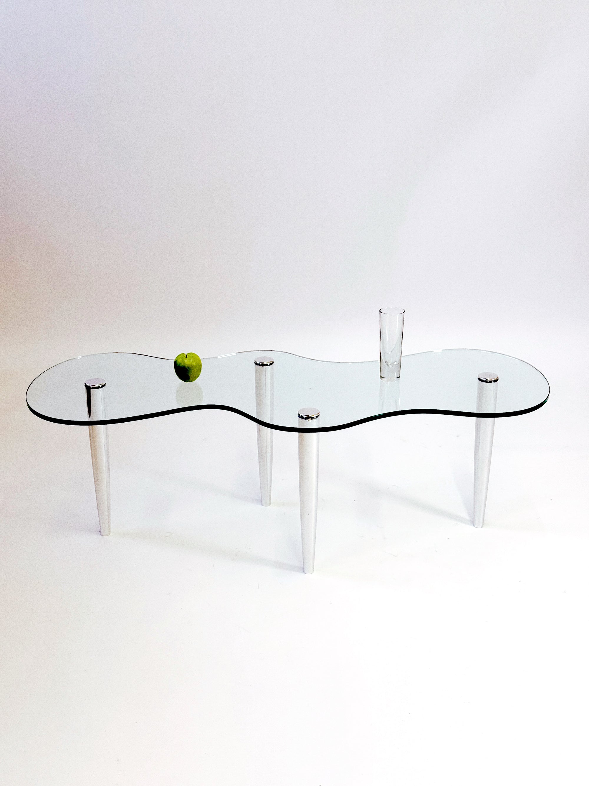 Postmodern Wavy Glass Coffee Table