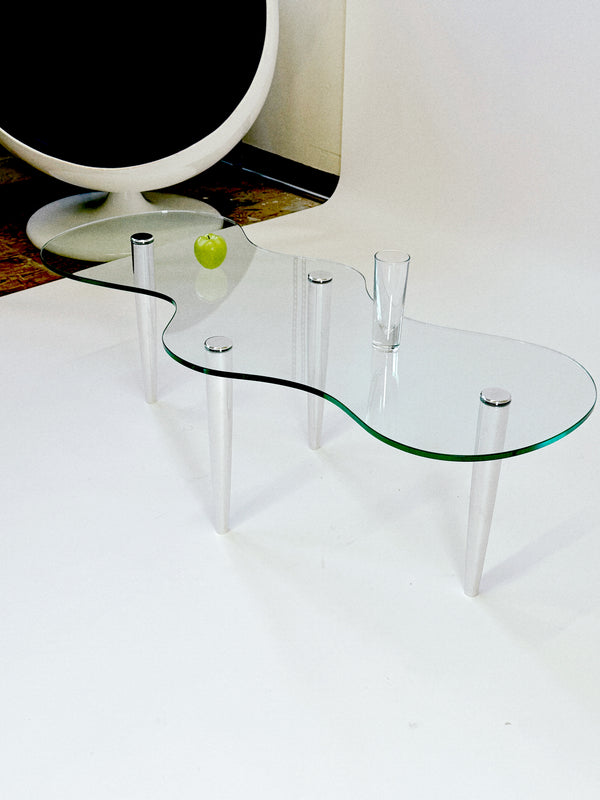 Postmodern Wavy Glass Coffee Table