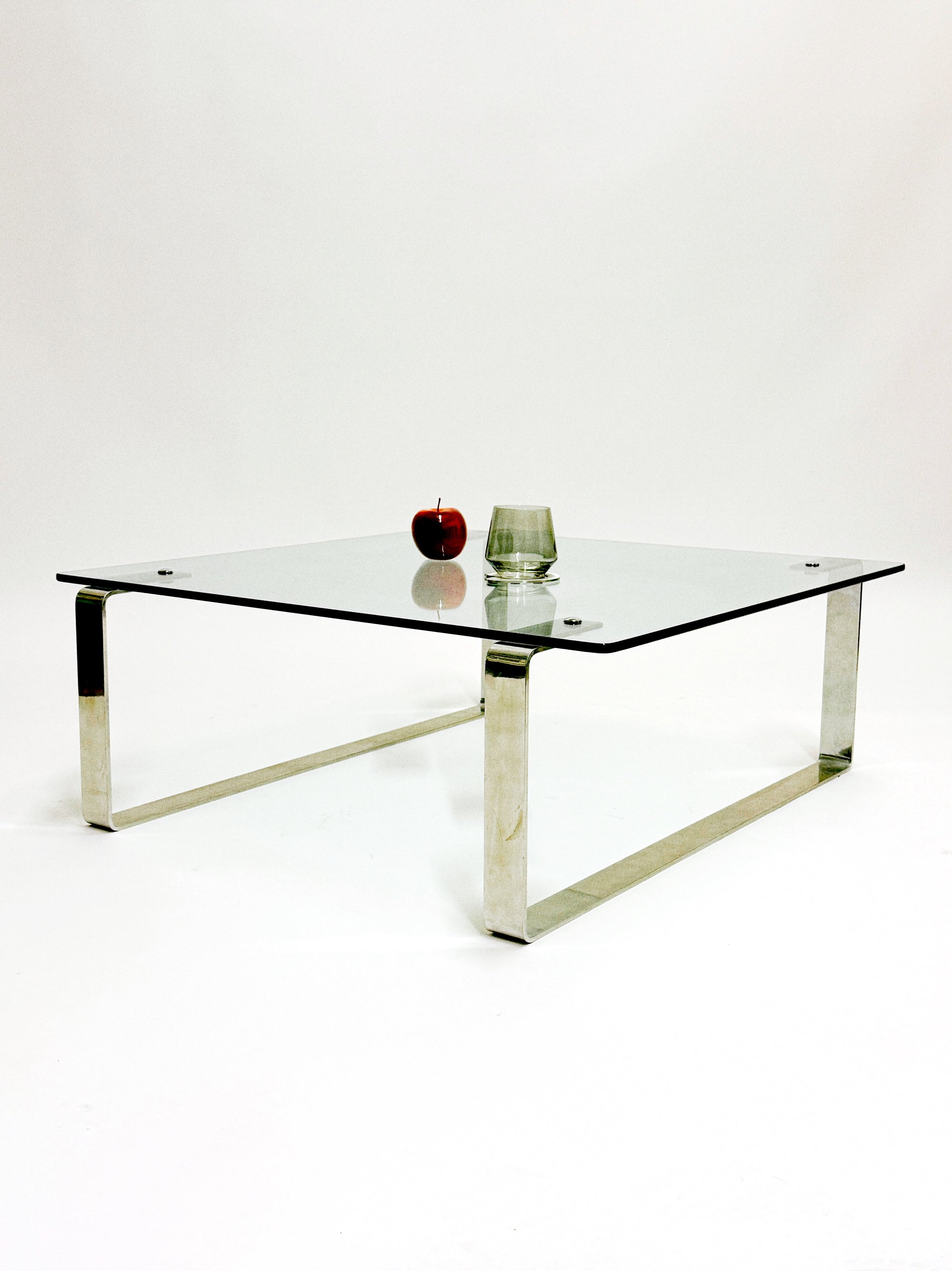 1980's modernist square, chrome coffee table