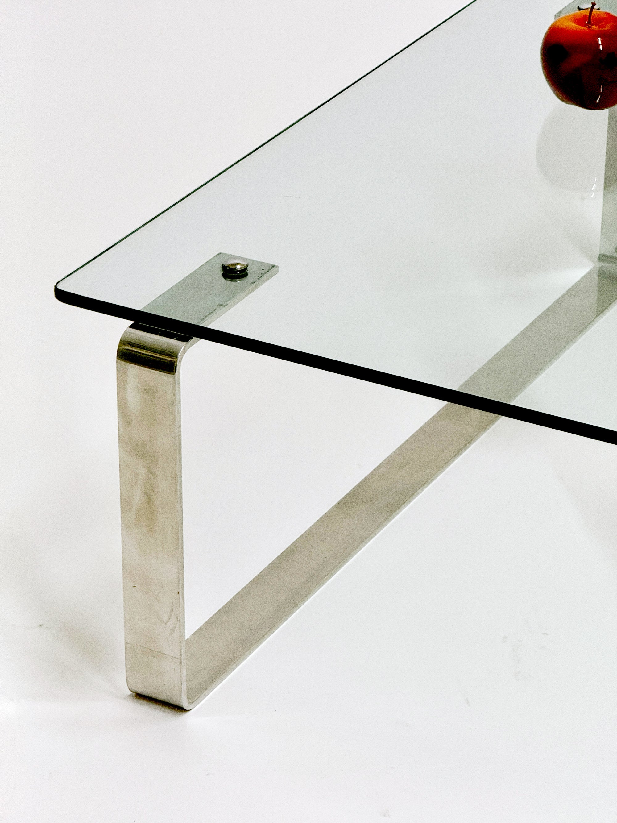 1980's modernist square, chrome coffee table