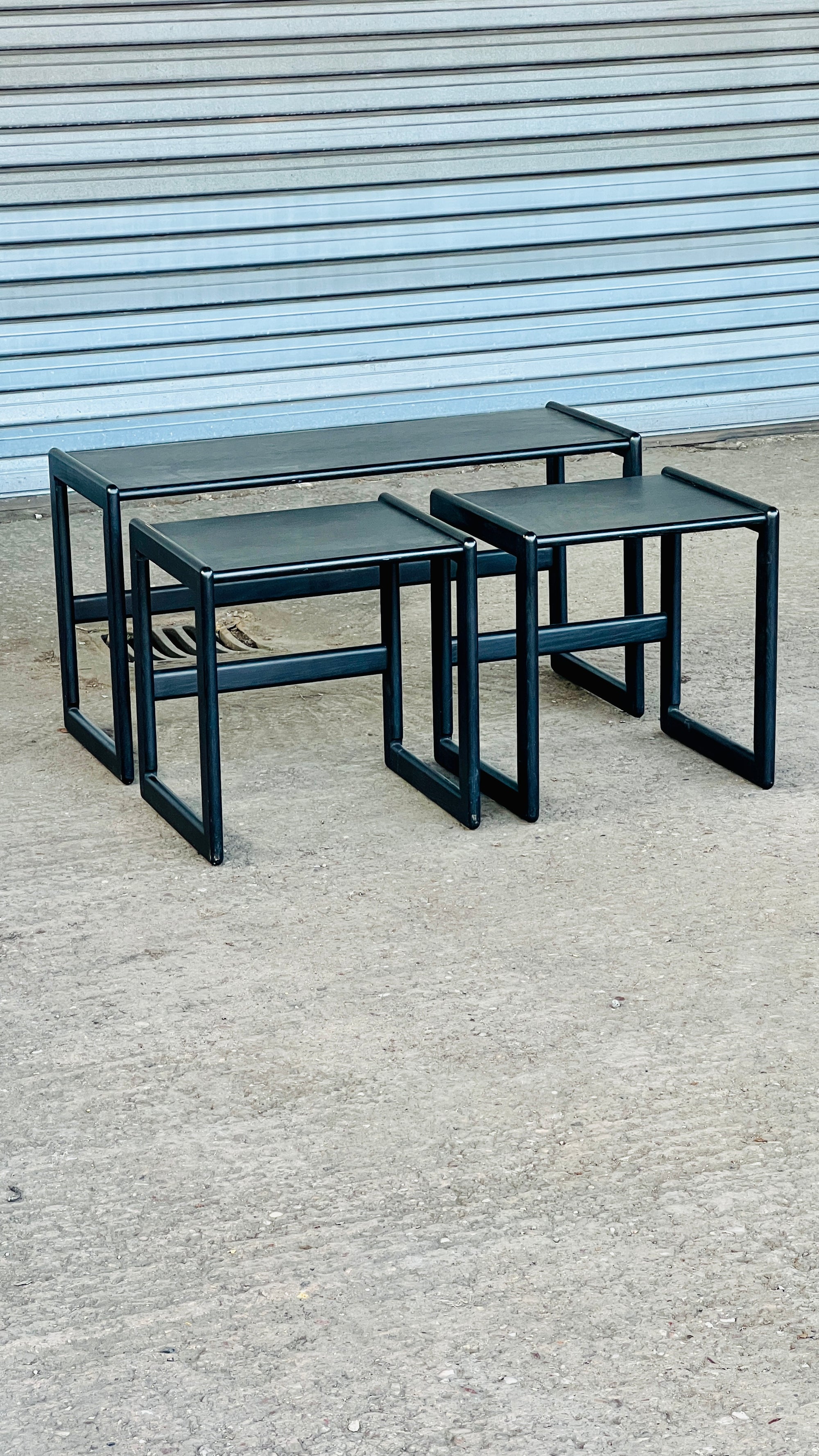 Noel O'sullivan Nesting Coffee Tables, Black | Ireland 1980's