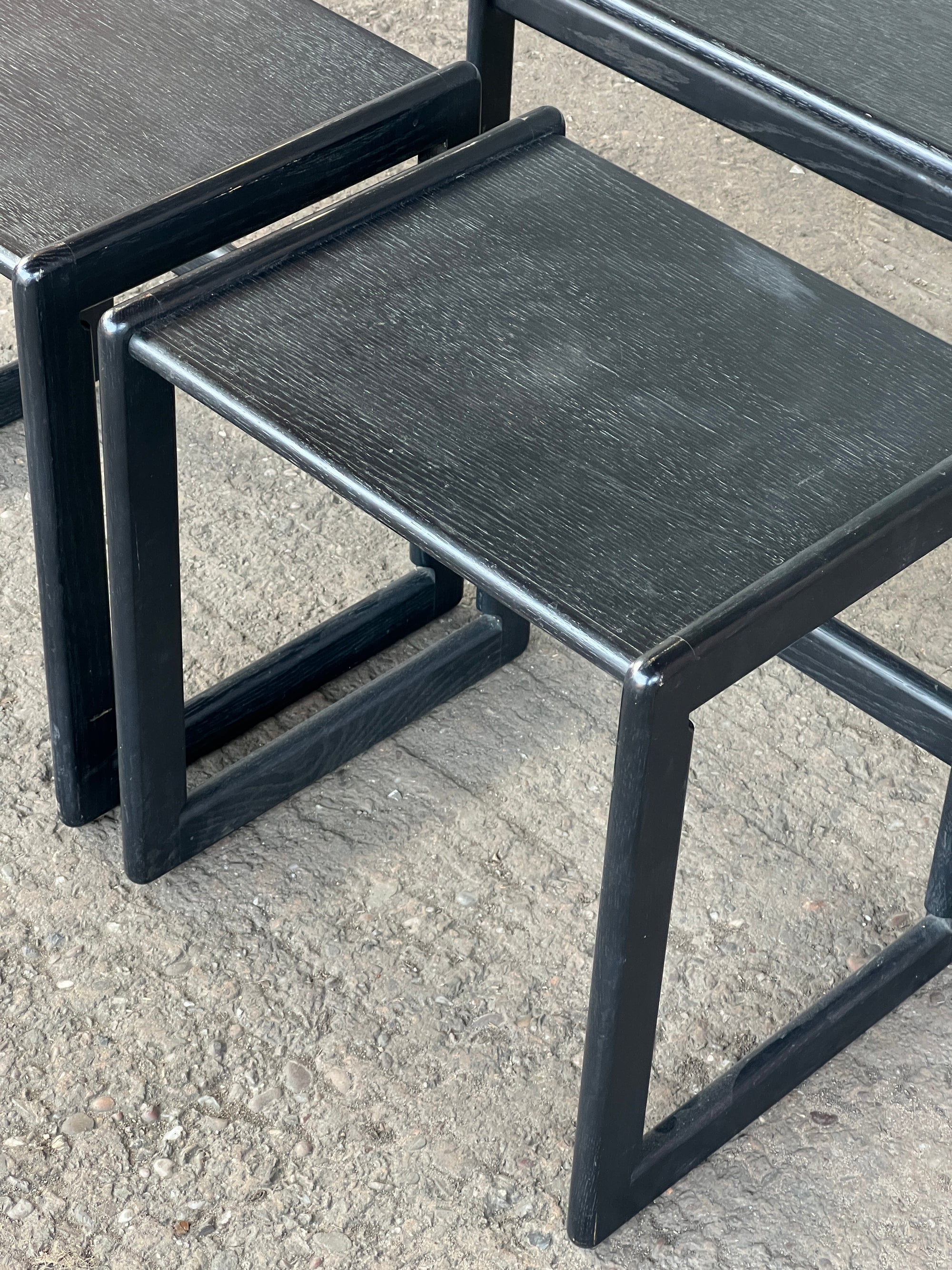 Noel O'sullivan Nesting Coffee Tables, Black | Ireland 1980's